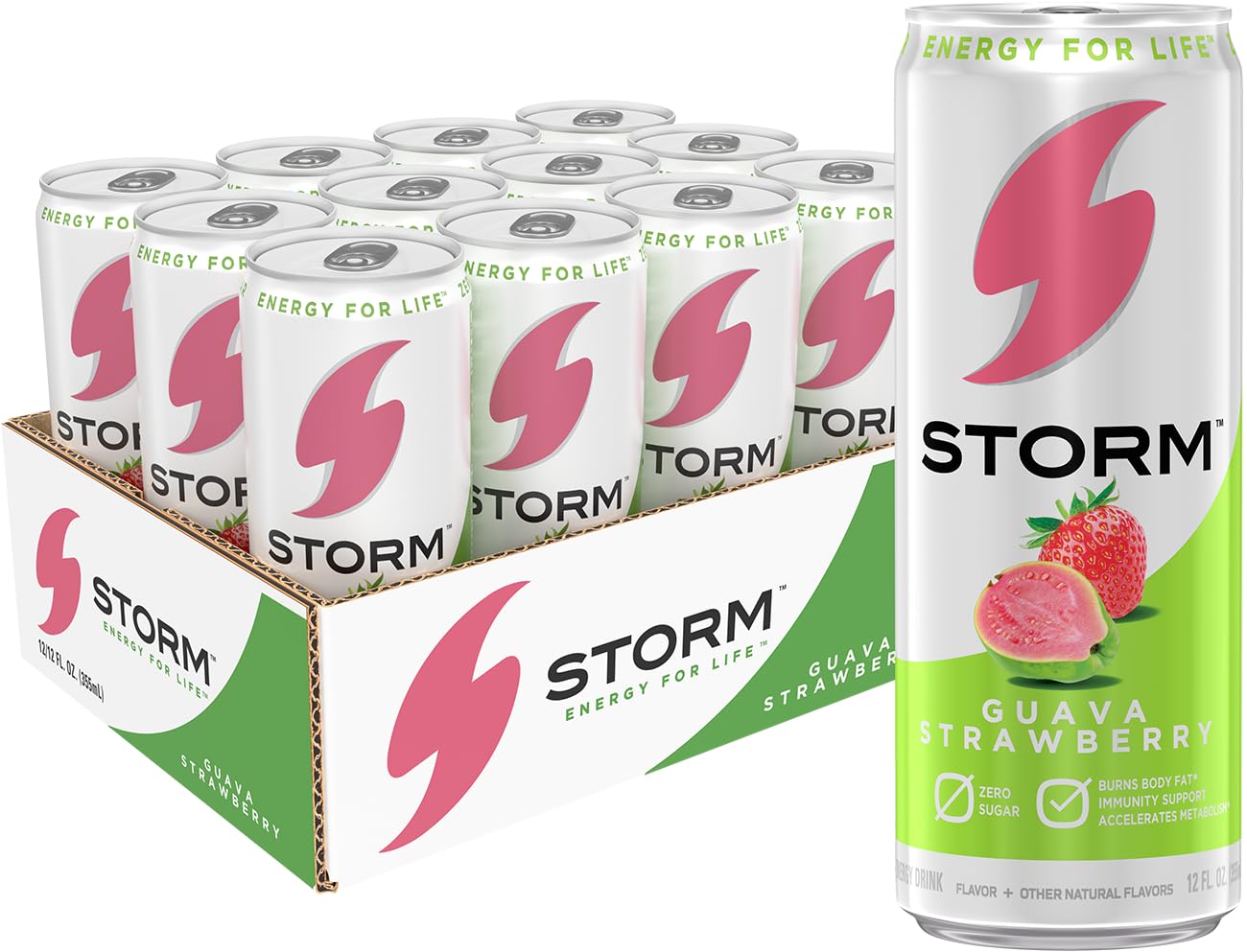 STORM Guava Strawberry Energy Drink, 12 fl oz, 12 Pack