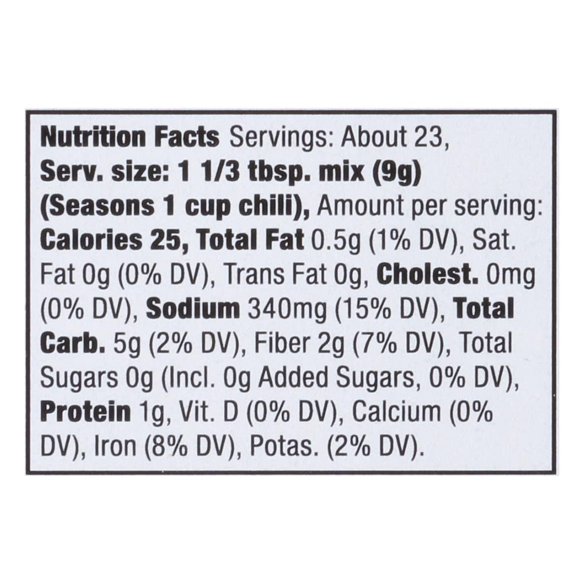 McCormick Chili Mix, 7.3 oz, 6 Pack - Perfect Blend for Quick Homemade Chili - Mccormick