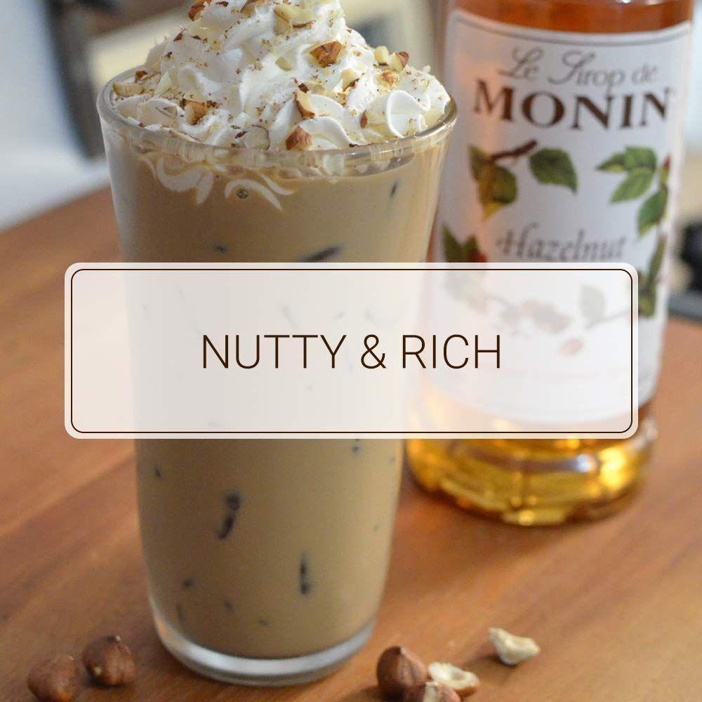 Monin - Hazelnut Syrup, Nutty Taste Of Caramelized Hazelnut, Natural Flavors, Great For Mochas, Lattes, Smoothies, Shakes, And Cocktails, Non-Gmo, Gluten-Free (750 Ml) - Monin