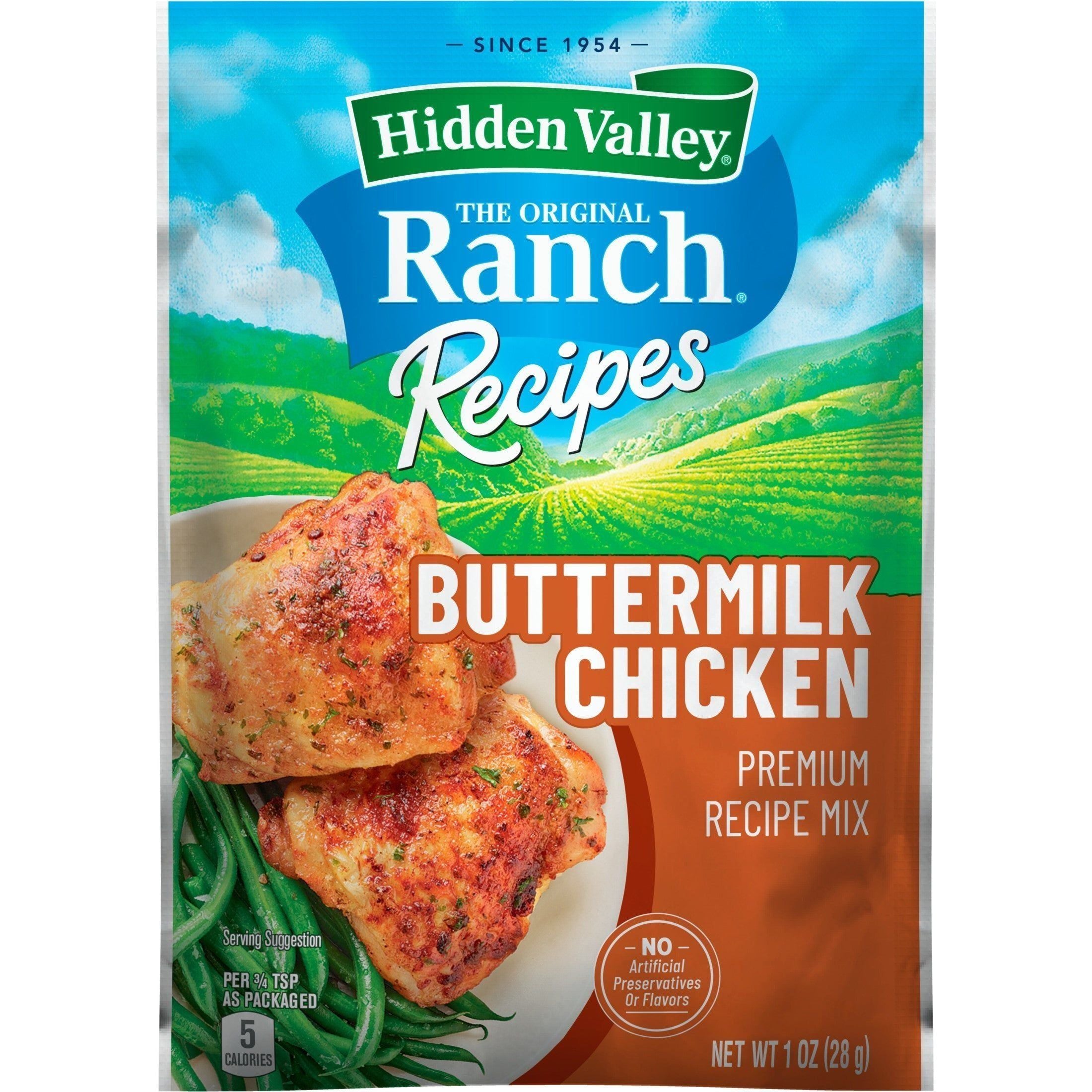 Hidden Valley Ranch Buttermilk Chicken Recipe Mix, Gluten-Free 1 oz Packet - Hidden Valley