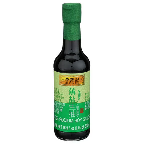 LEE KUM KEE Less Sodium Soy Sauce 16.9 FL Oz (500 mL) - Lee Kum Kee