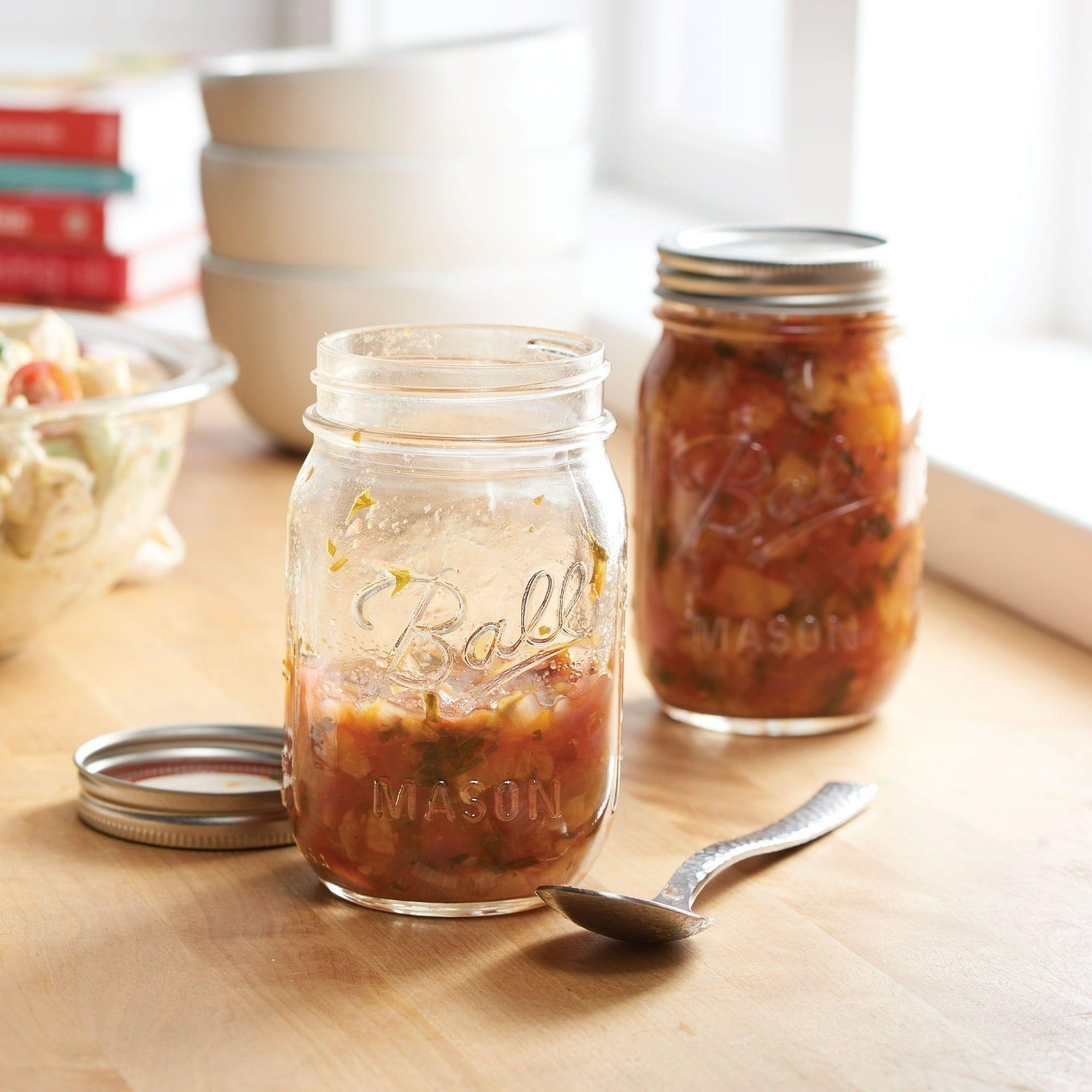 Ball Regular Mouth Mason Jars with Lids and Bands, 16-Ounces (4-Pack) - Ball