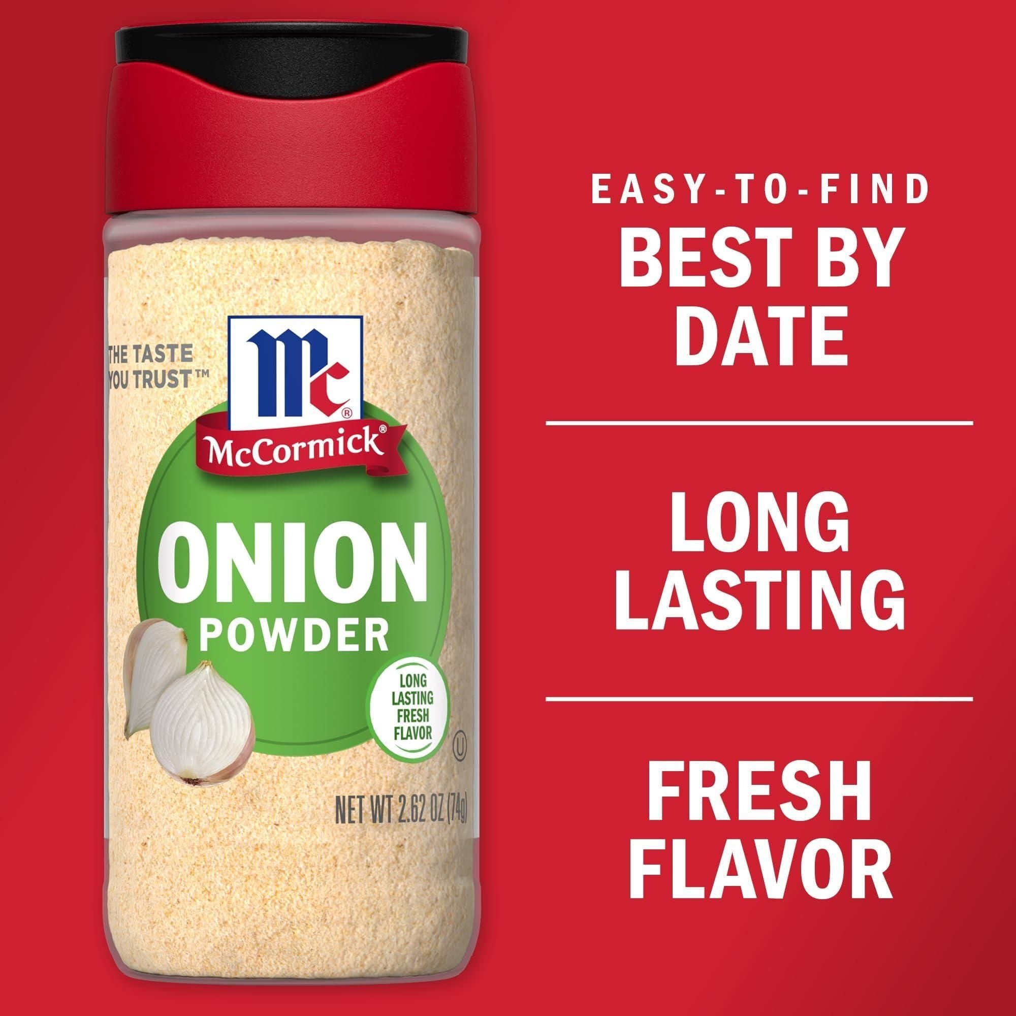 McCormick Savory Onion Powder, 2.62 oz, Pack of 6 - McCormick
