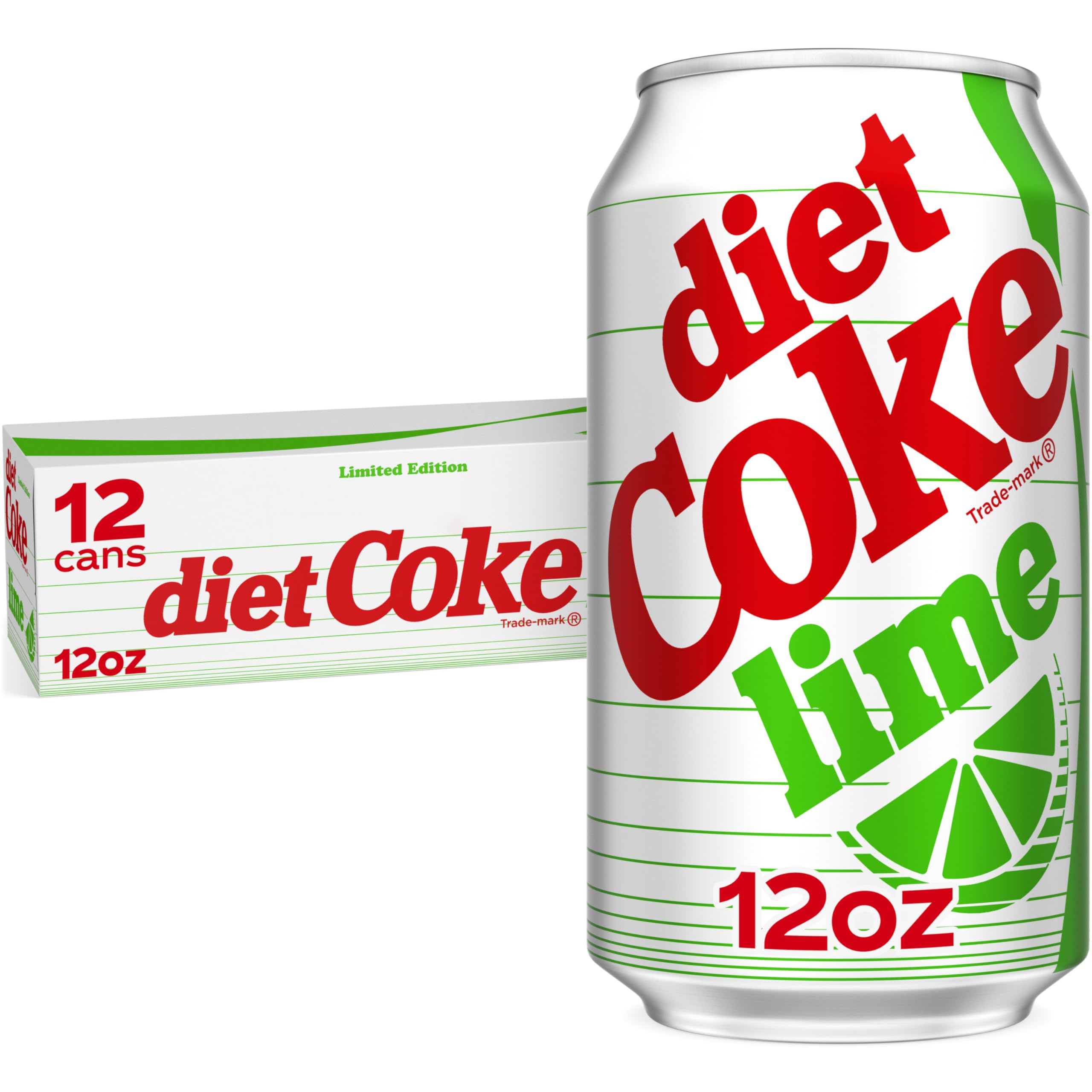 Diet Coke Lime Soda Soft Drink, 12 fl oz, 12 Pack Fridge Pack Cans - Diet Coke