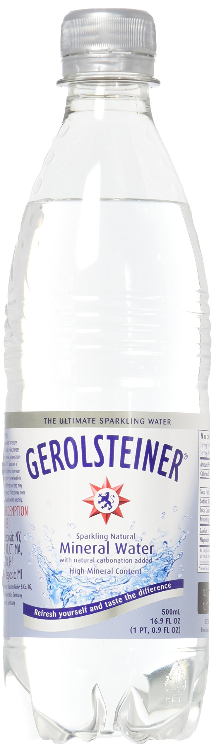 Gerolsteiner Sparkling Mineral Water, 17 fl oz, 6 Pack
