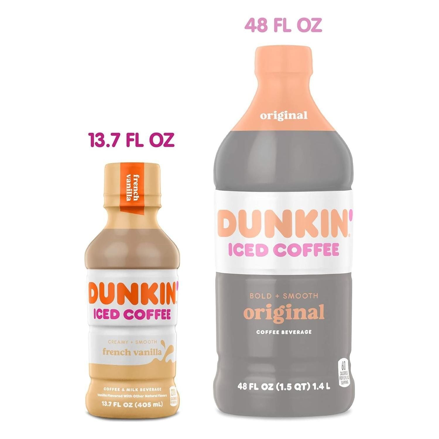 Dunkin Donuts Iced Coffee, French Vanilla, 13.7 Fluid Ounce (Pack Of 12) - Dunkin