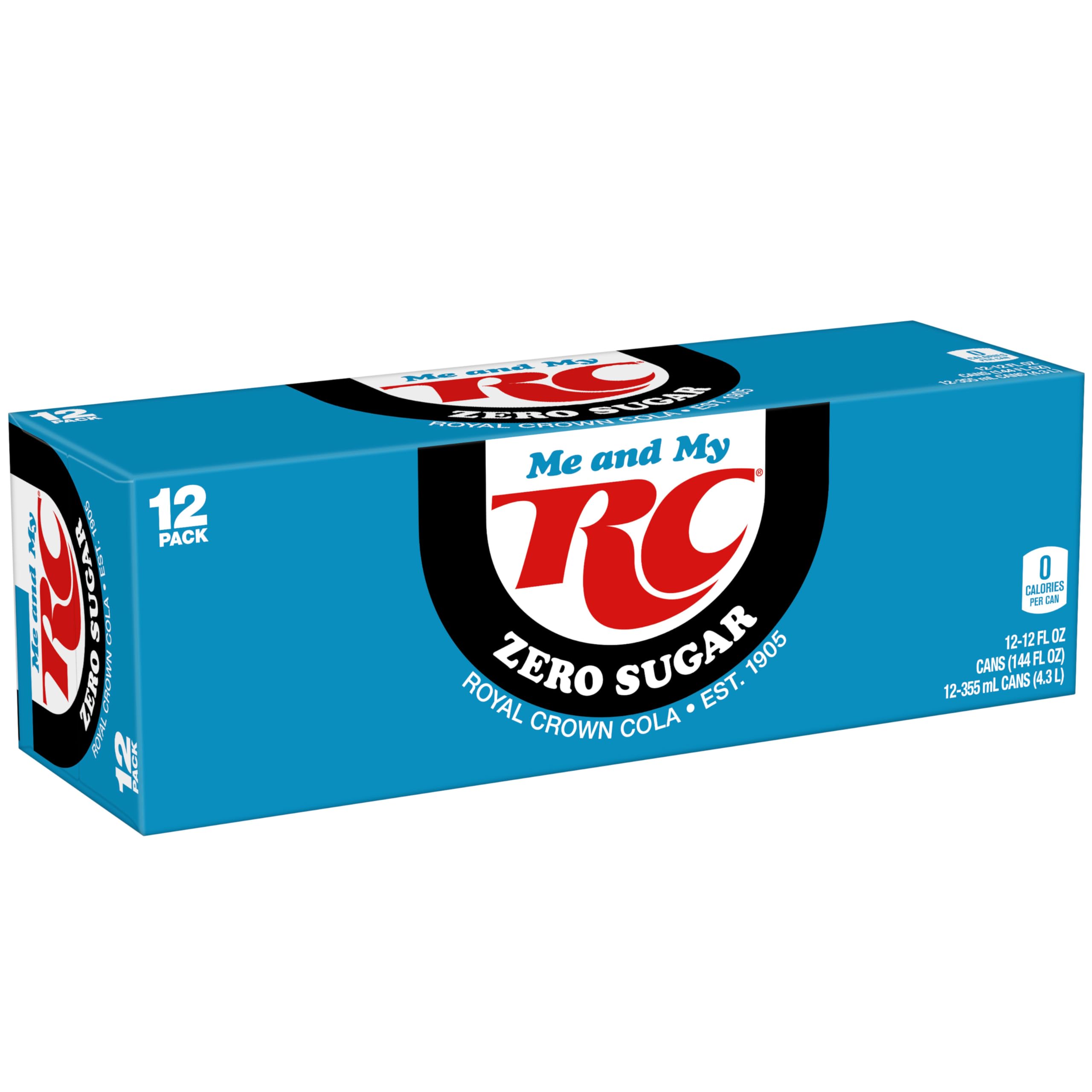 RC Cola Zero Sugar Soda, 12 fl oz cans, 12 pack - RC Cola