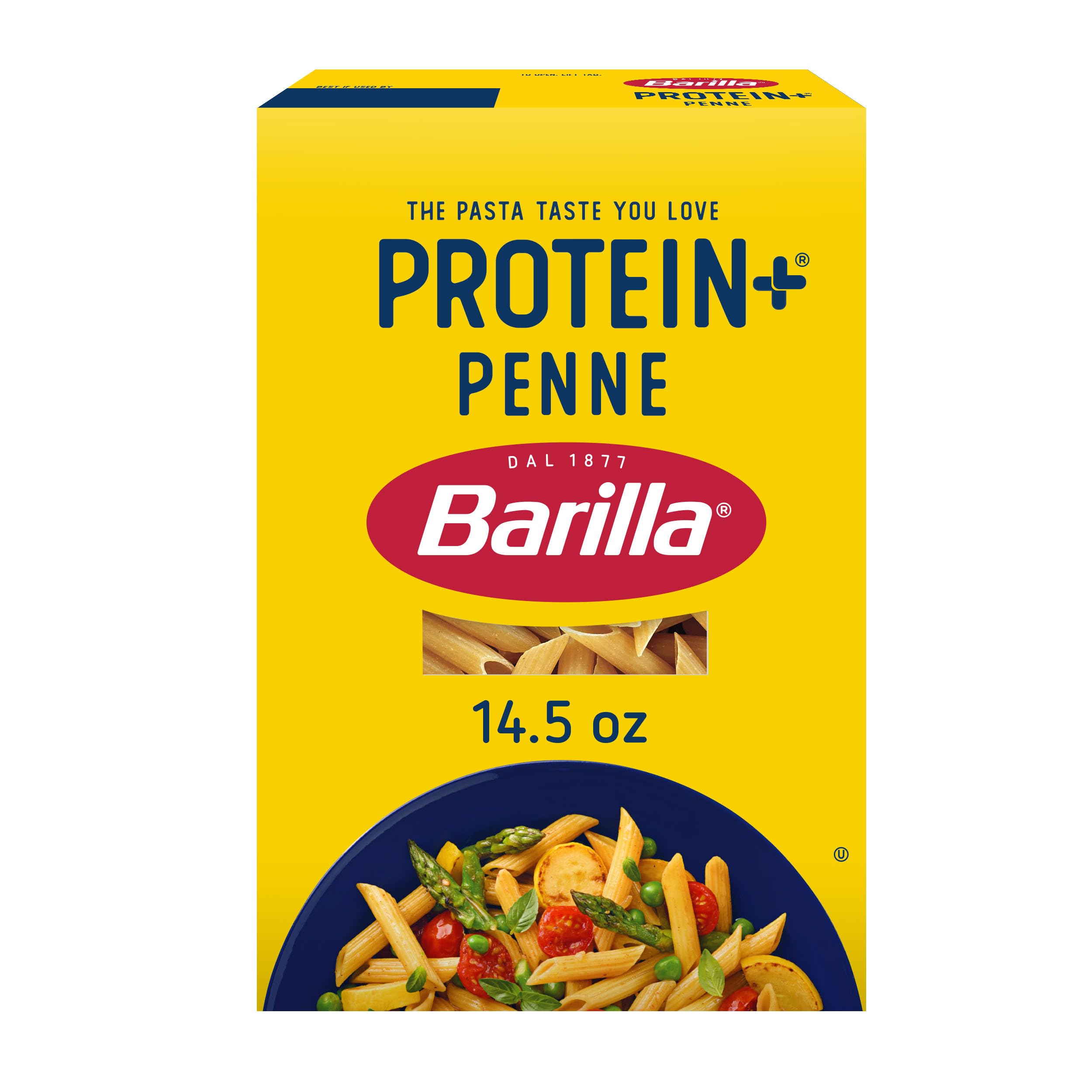(6 PACK) Barilla Protein+ (Plus) Penne Pasta, 14.5 Ounce - plant based - Made from Lentils, Chickpeas & Peas - Non-GMO, Kosher Certified - Barilla