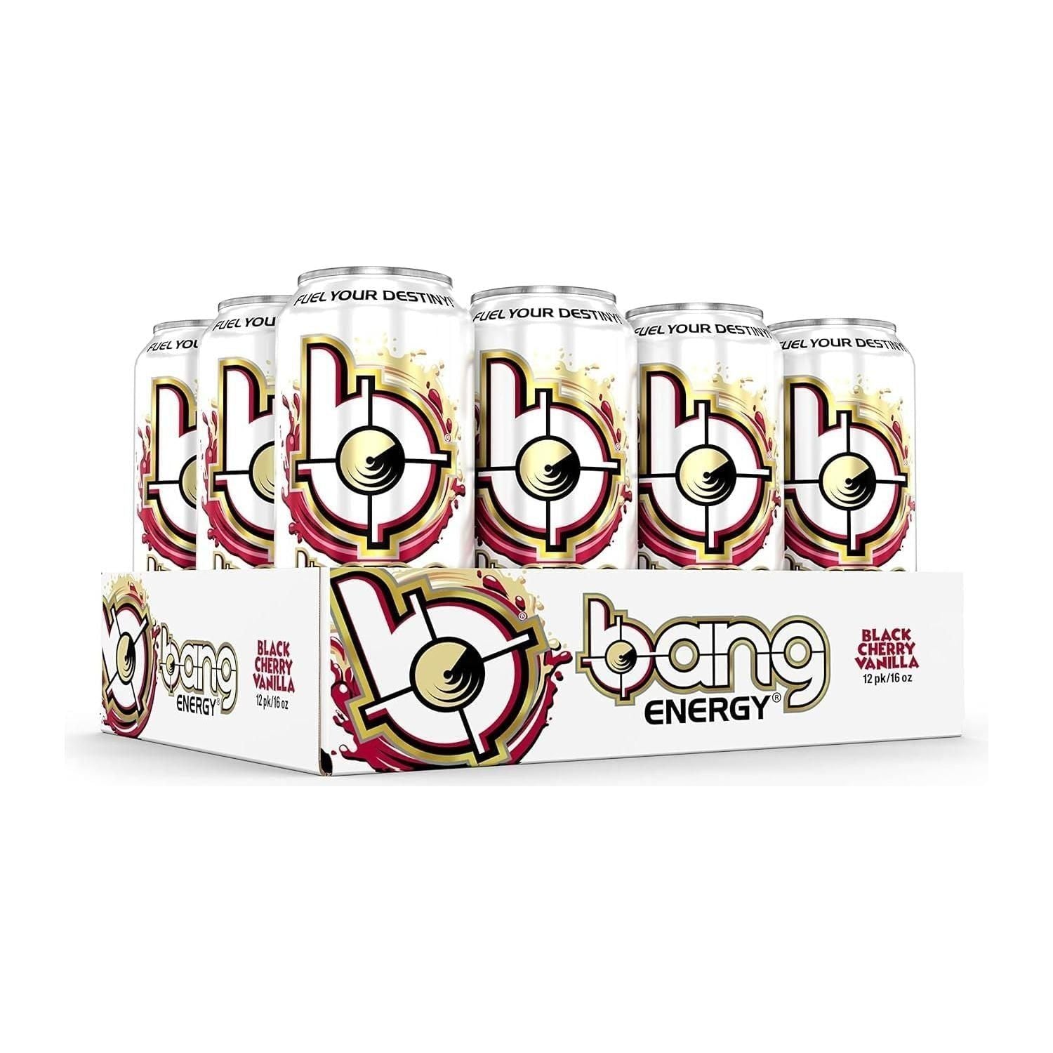 Bang Black Cherry Vanilla Sugar-Free Energy Drink | 16 Fl Oz (12-Pack) - Bang Energy