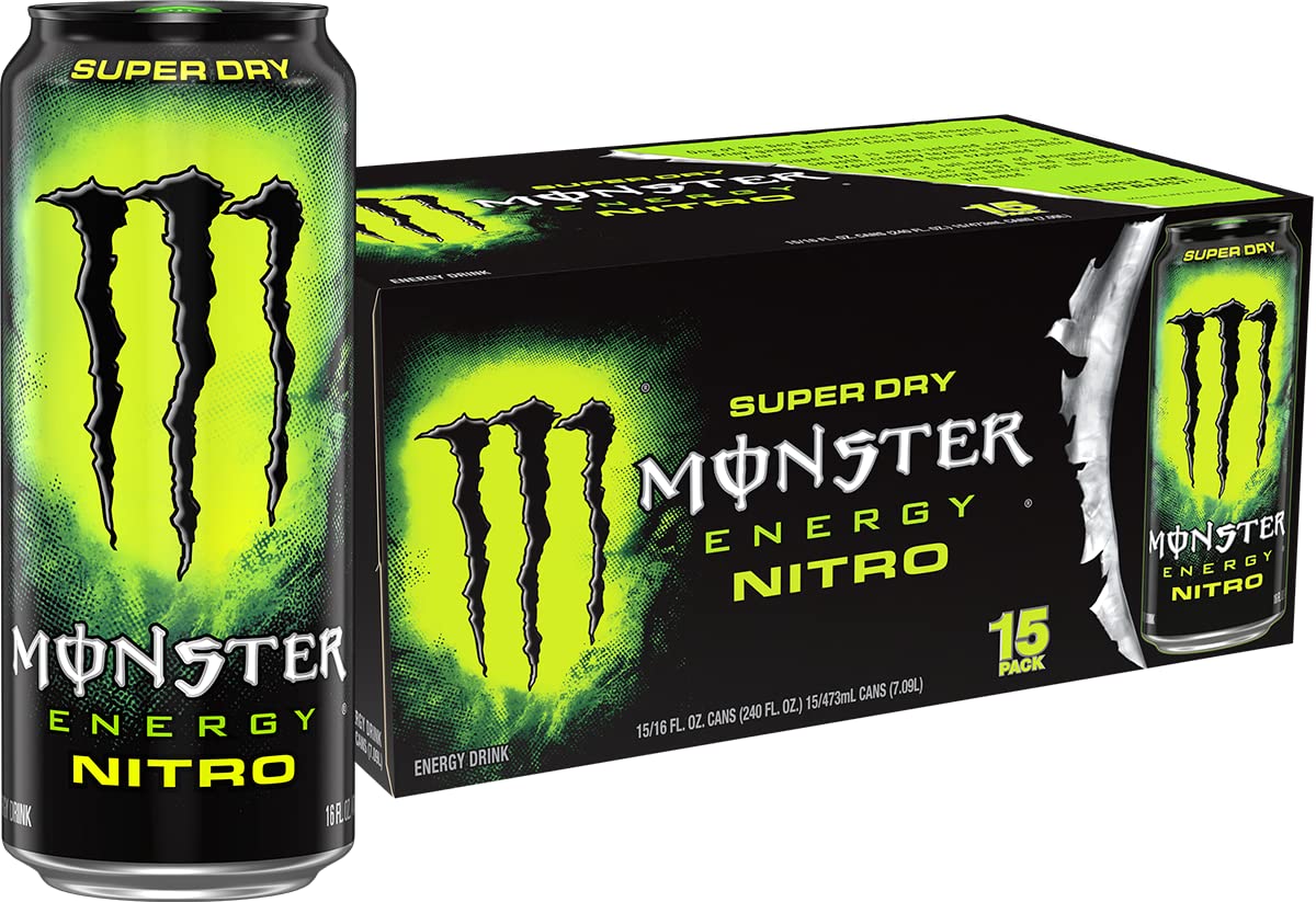 15 Pack - Monster Energy Nitro Super Dry, Energy Drink, 16 ounce