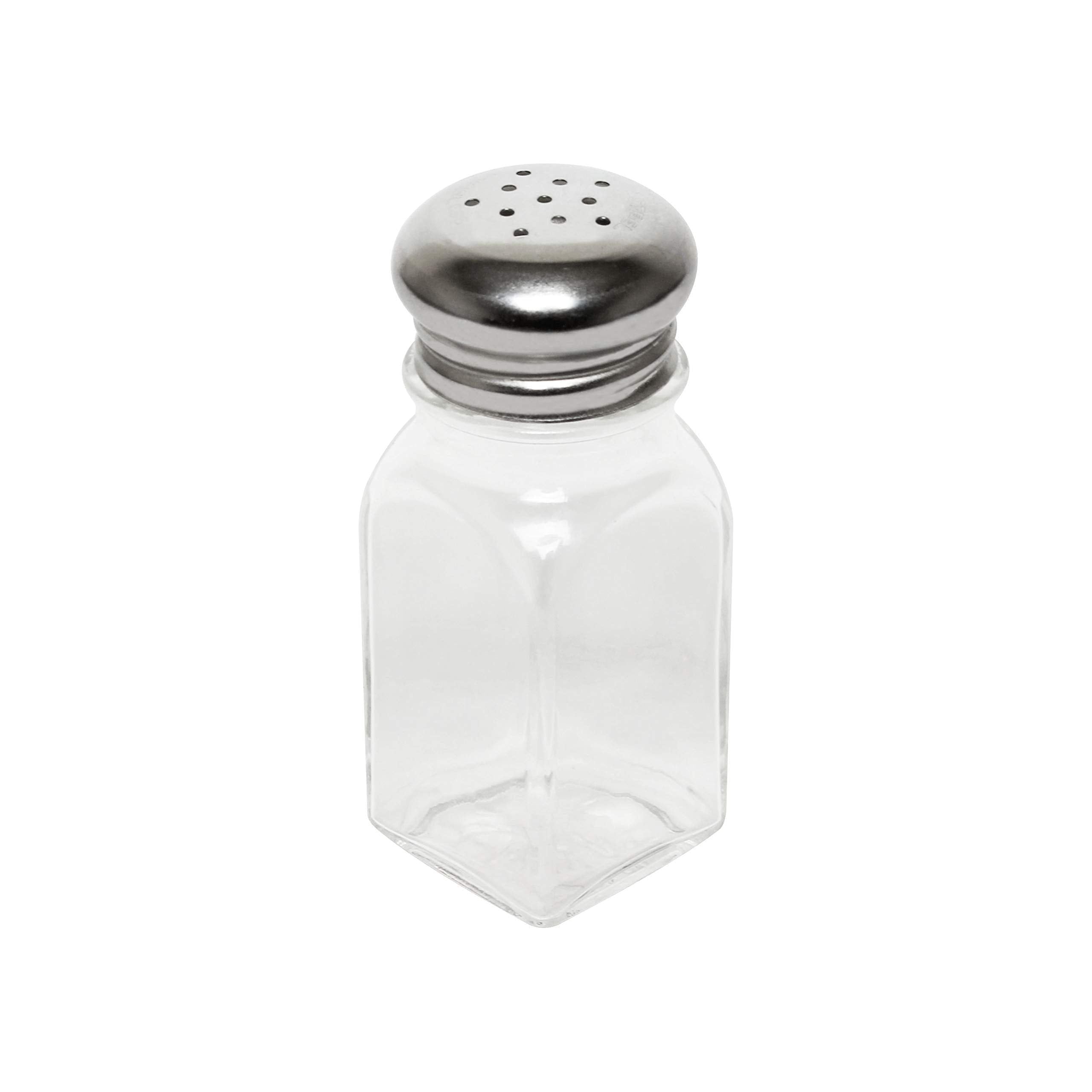 Excellante 2 oz square shaker / stainless steel mushroom cap - 12 Pack - Excelllante