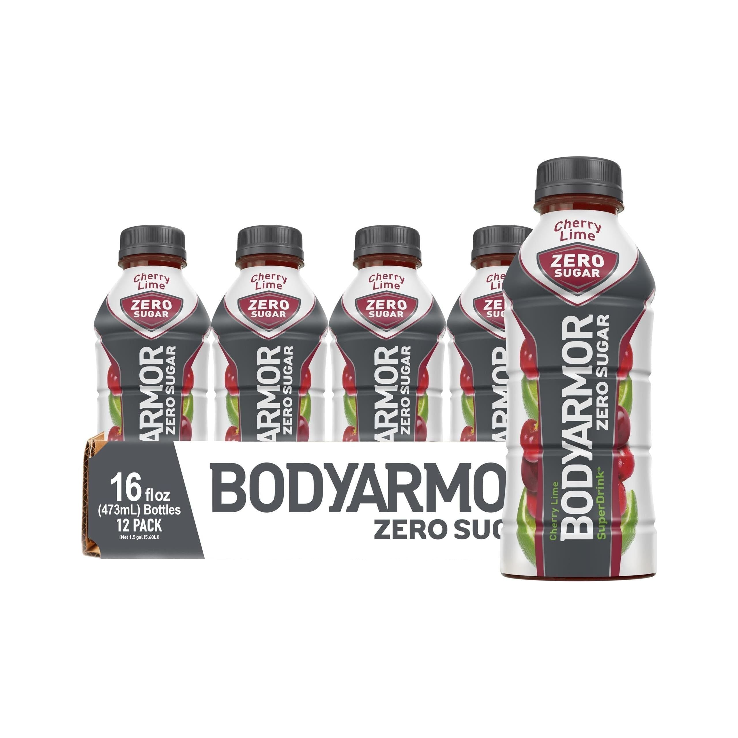 BODYARMOR ZERO Sugar Cherry Lime - Guilt-Free Hydration Sports Drink with Potassium Electrolytes, Antioxidants, and B-vitamins, 16 fl oz (12-pack) - BODYARMOR