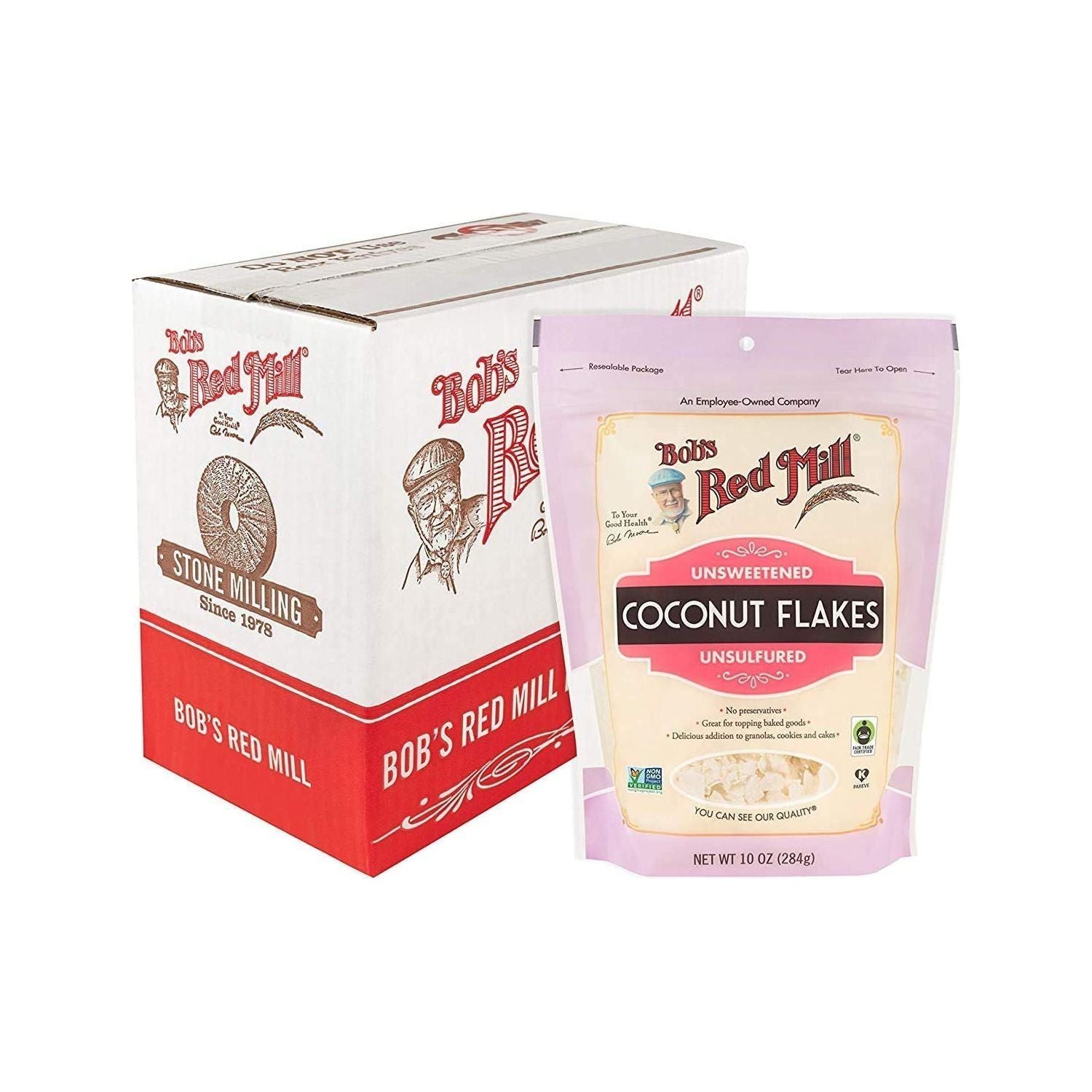 Bob's Red Mill Unsulfured Coconut Flakes, Resealable 10 oz (3-Pack) - Bob's Red Mill