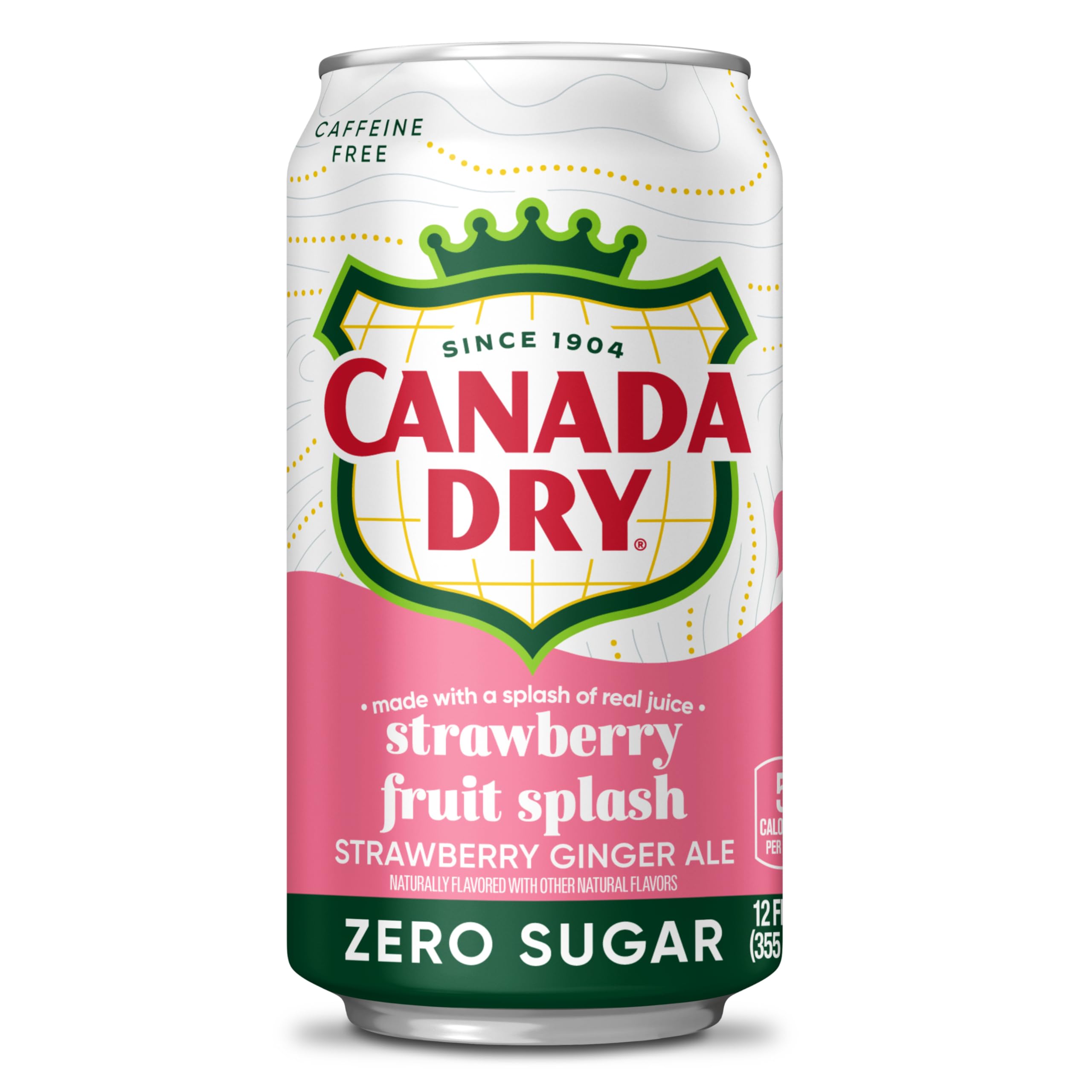 Canada Dry Fruit Splash Strawberry Ginger Ale Zero Sugar Soda, 12 Fl Oz Cans, 12 Pack