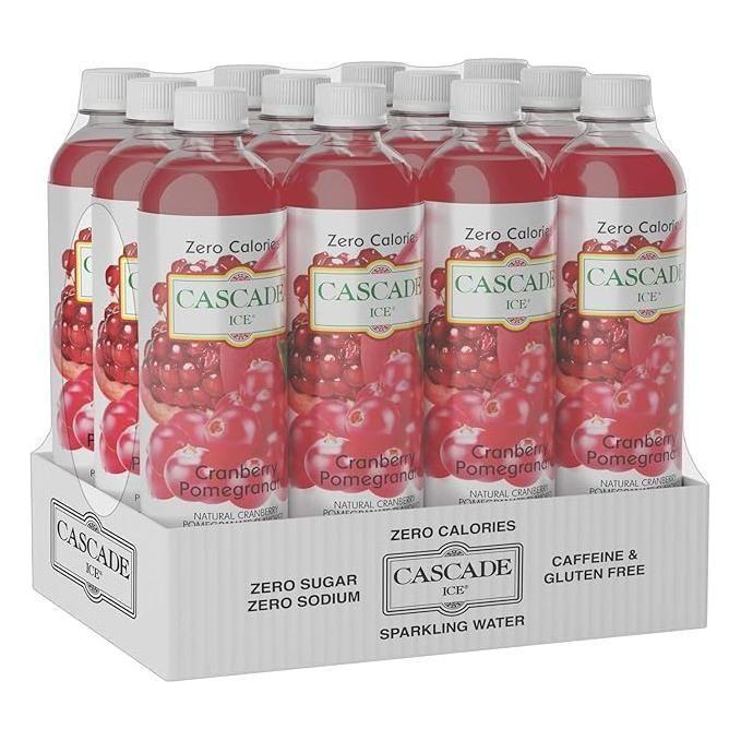 Cranberry Pomegranate Cascade Ice Sparkling Water, Zero Calorie Refreshment, 17.2 oz - 12 Bottles Pack - Cascade Ice