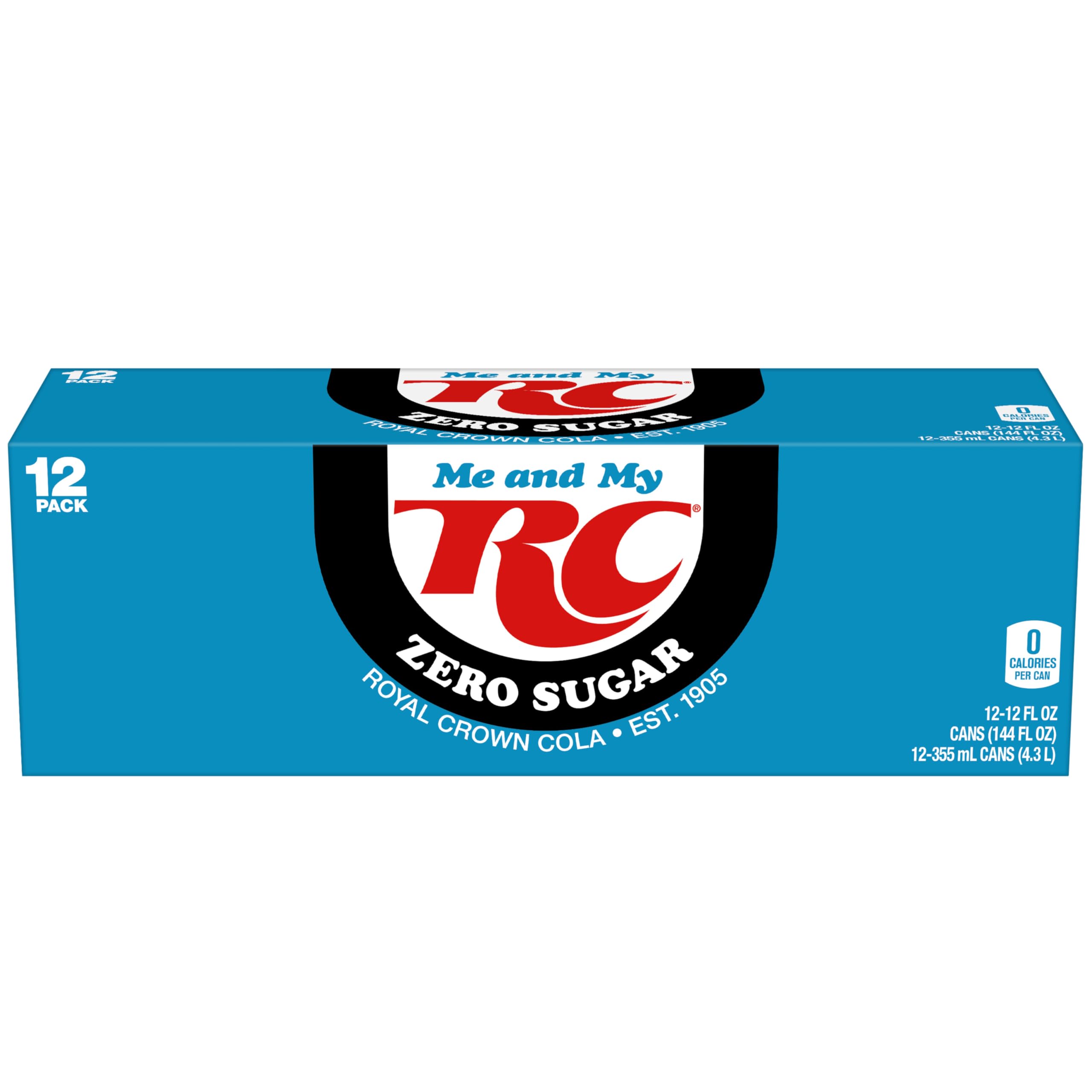 RC Cola Zero Sugar Soda, 12 fl oz cans, 12 pack - RC Cola