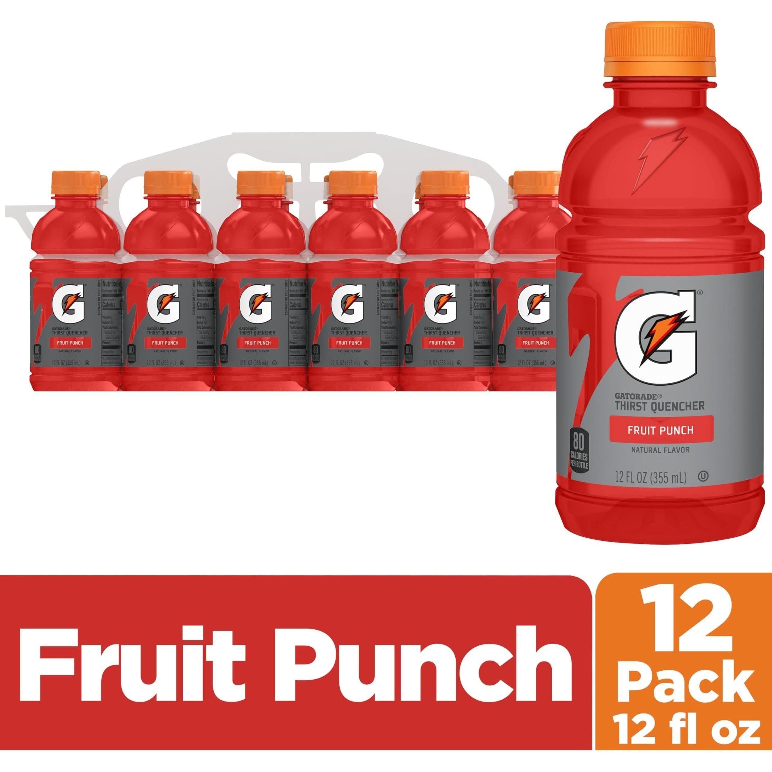 Gatorade Fruit Punch, 12 Fl Oz Bottles, 12 Pack - Gatorade