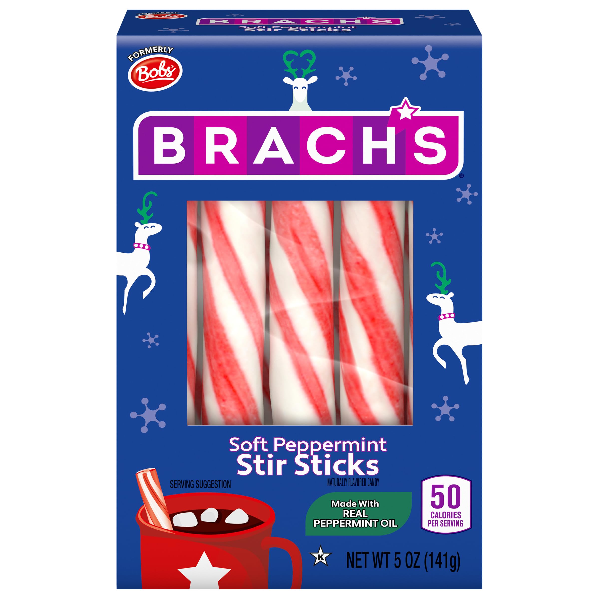 Brach’s Holiday Soft Peppermint Stir Sticks, 5 oz (6 Pack)