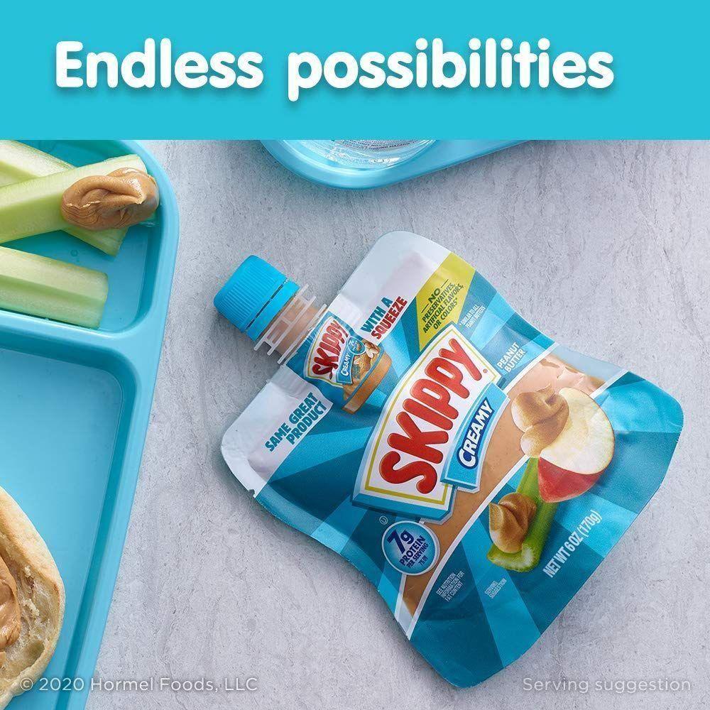 SKIPPY Portable Creamy Peanut Butter Pouch, 7g Protein, Convenient Snack Option - Skippy