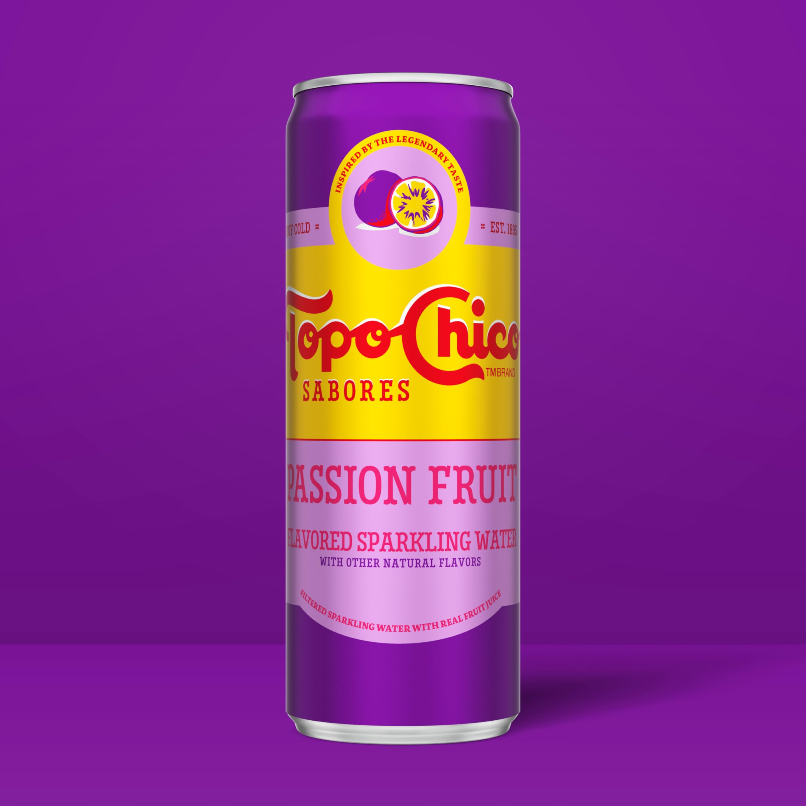 Topo Chico Passionfruit Sparkling Water, 12 fl oz, 8 Pack