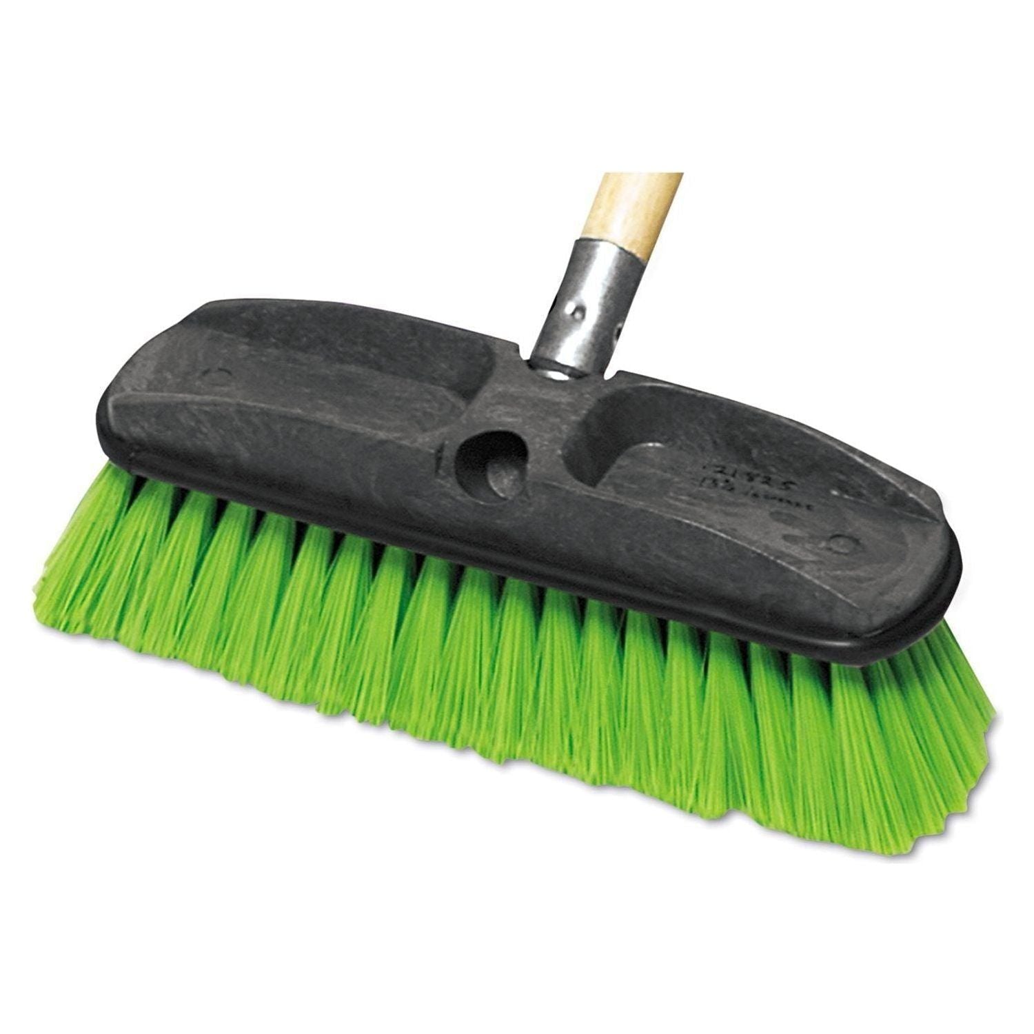 Rubbermaid Commercial 10 Inch, Threaded or Tapered Window/Car Washing Brush, Nylon Fill, Green (FG9B7200GRN) - Rubbermaid