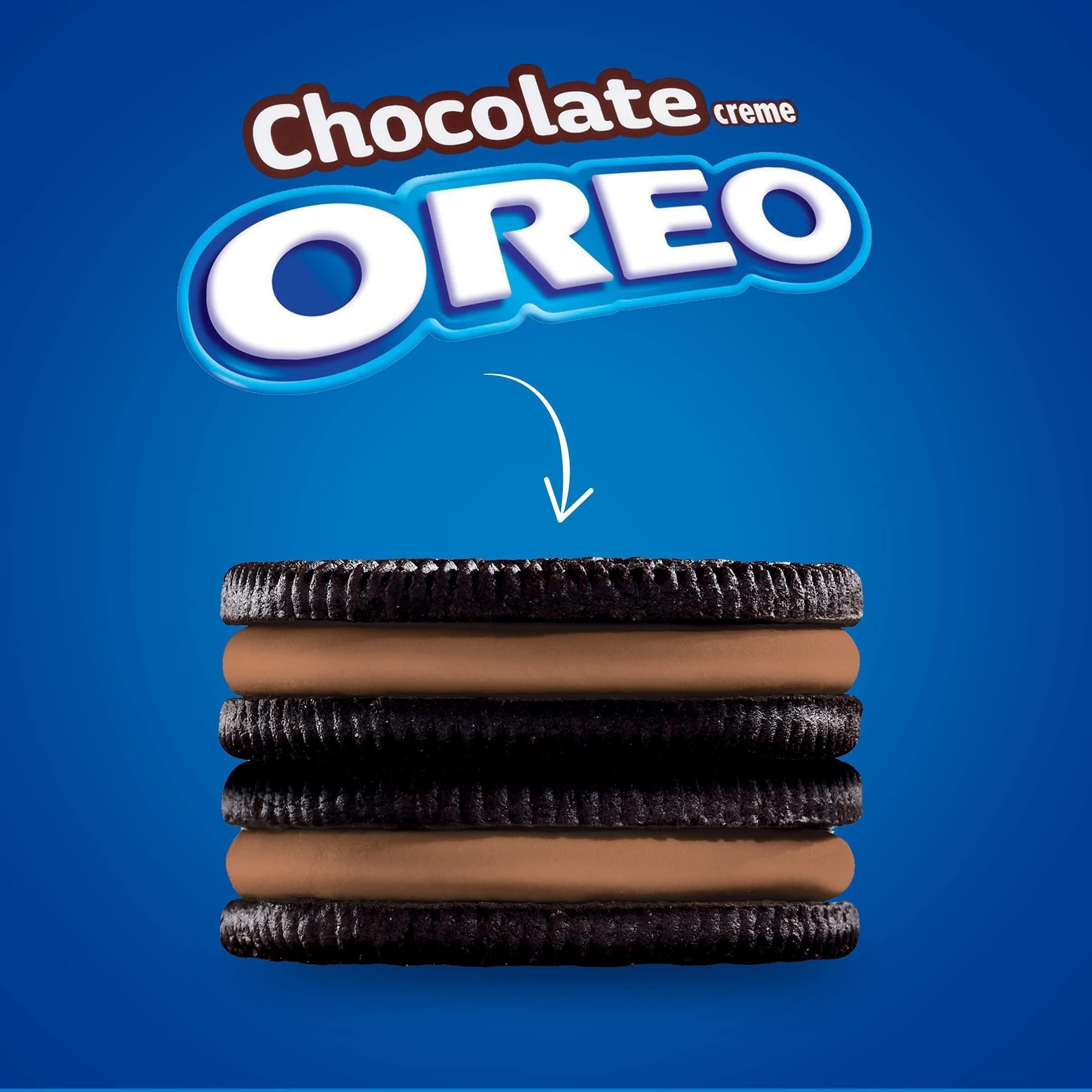 OREO Double Chocolate Creme Sandwich Cookies, Family Size, 18.71 oz - Oreo