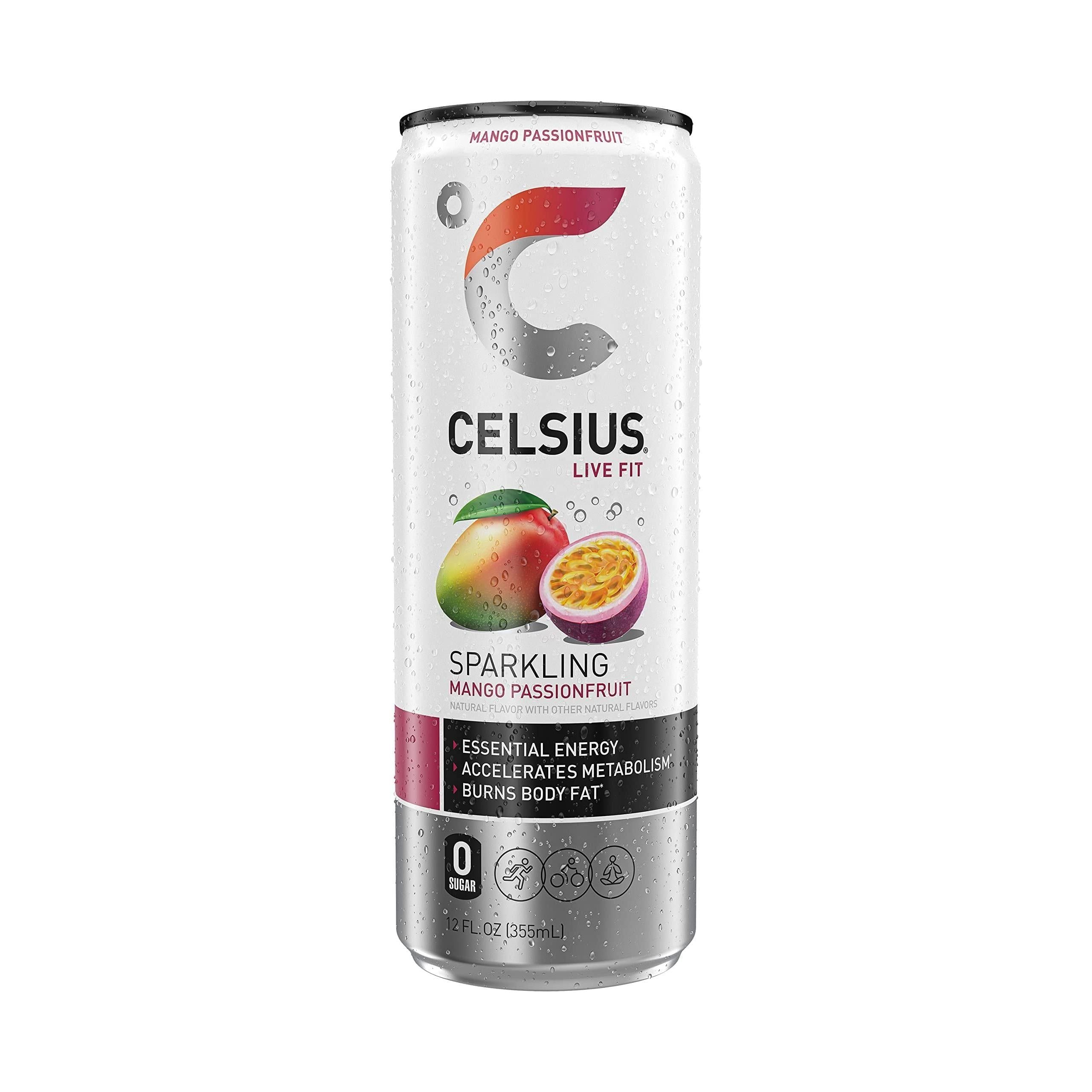 CELSIUS Sparkling Mango Passionfruit Energy Drink, Zero Sugar, 12 Fl Oz Cans, Pack of 24 - Celsius