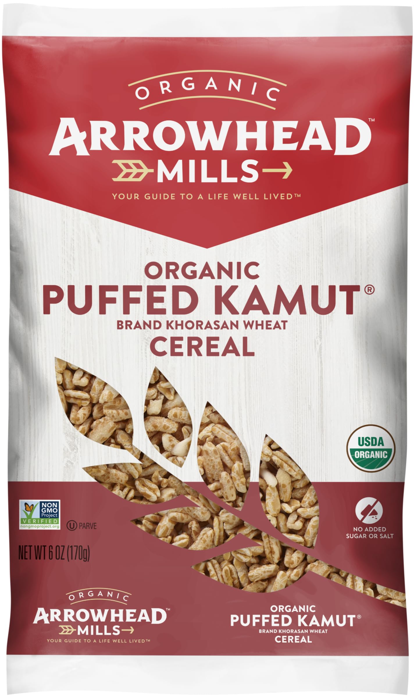 Arrowhead Mills Organic Puffed Kamut Cereal, 6 oz Bag (Pack of 3) - Arrowhead Mills