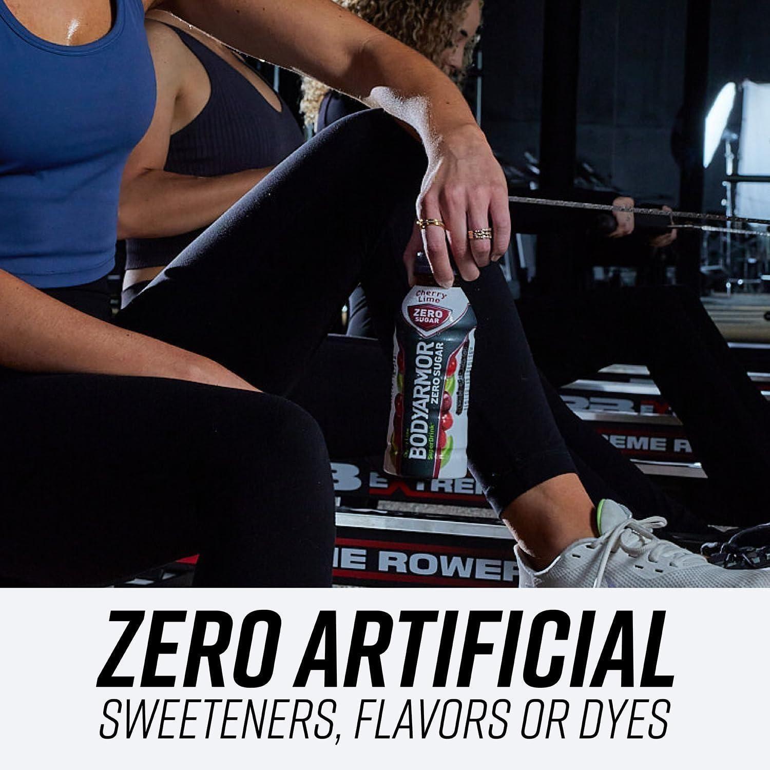 BODYARMOR ZERO Sugar Cherry Lime - Guilt-Free Hydration Sports Drink with Potassium Electrolytes, Antioxidants, and B-vitamins, 16 fl oz (12-pack) - BODYARMOR