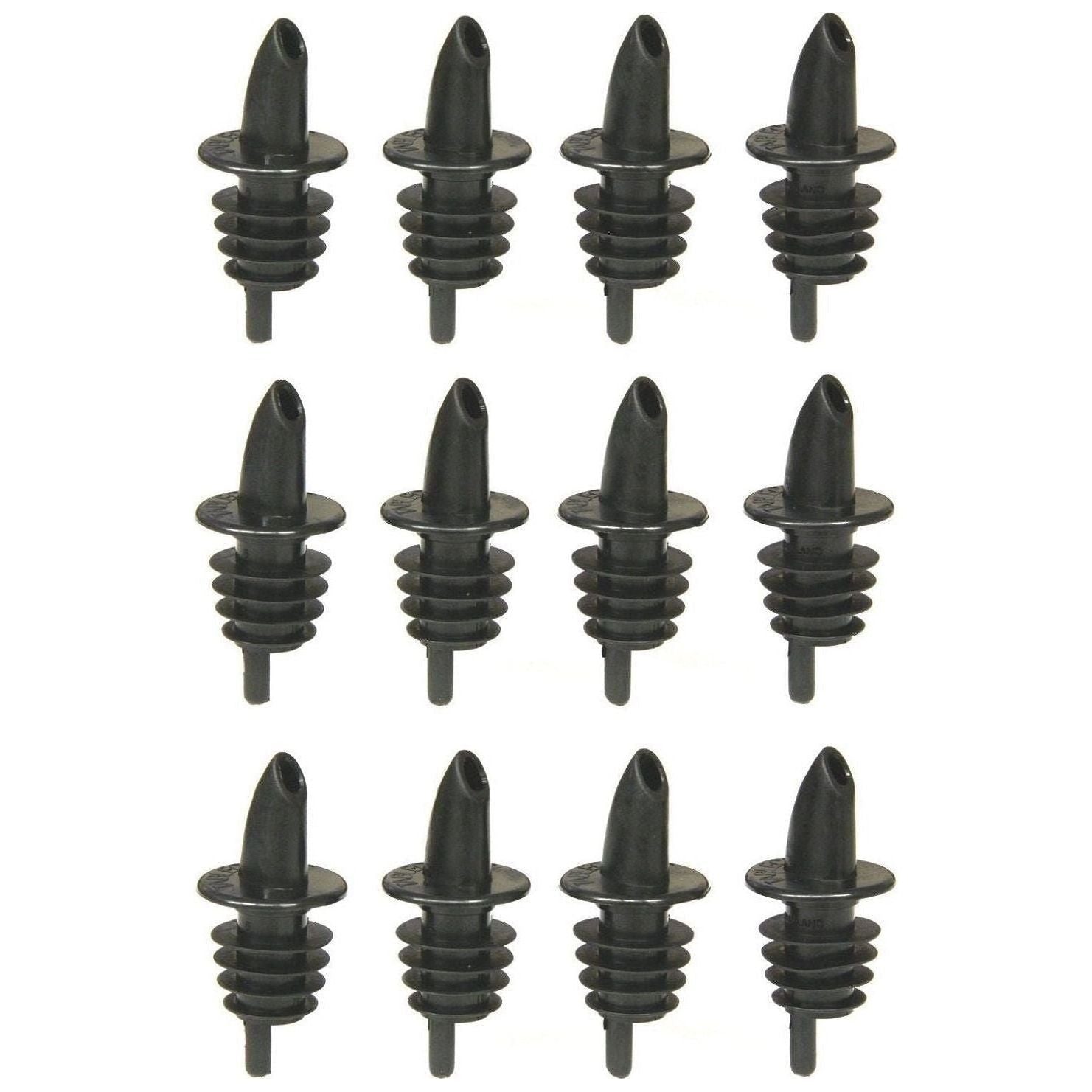 Tablecraft Free Flow Pourers, Black, 12-Pack - Tablecraft