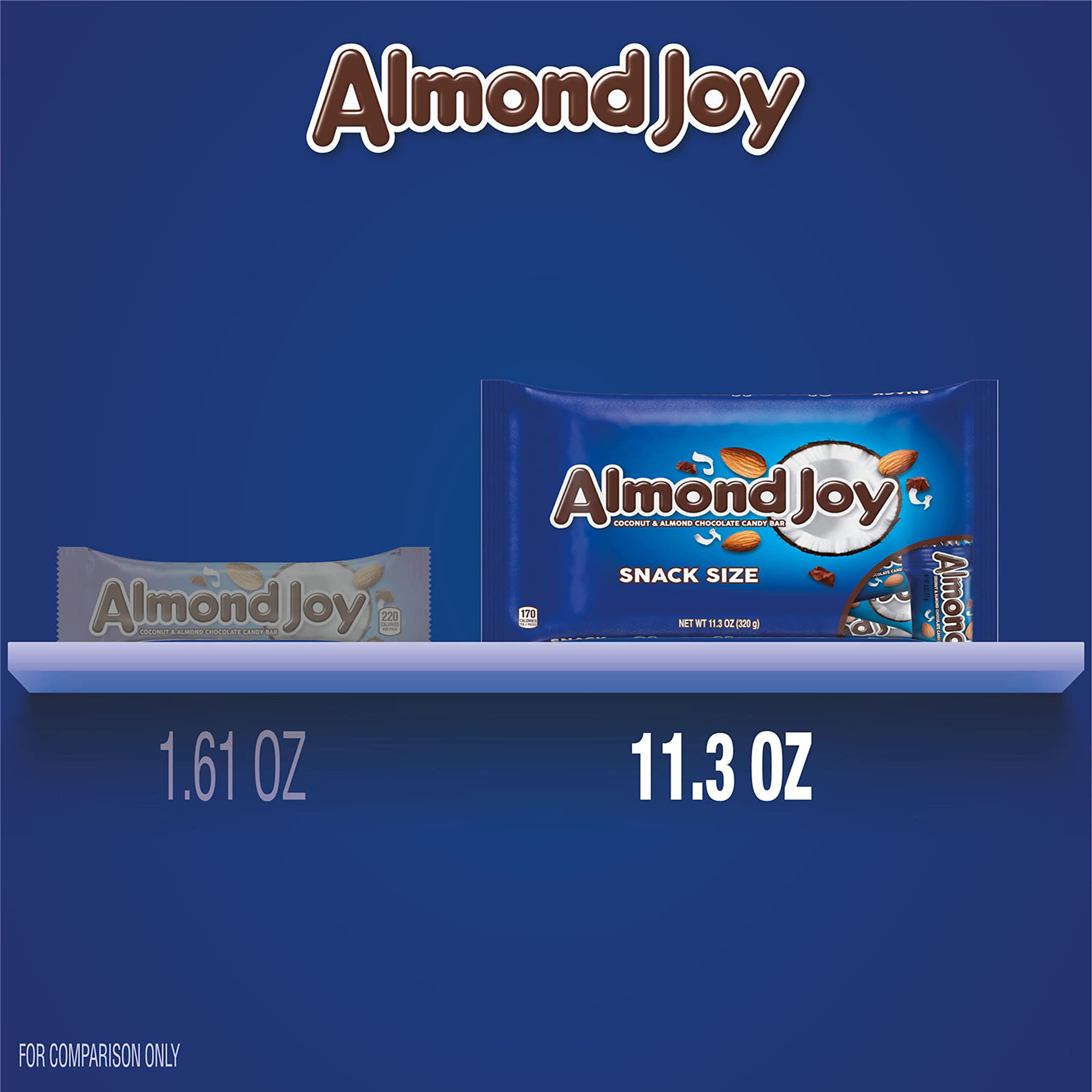 ALMOND JOY Coconut & Almond Chocolate Snack Size Candy, 11.3 oz
