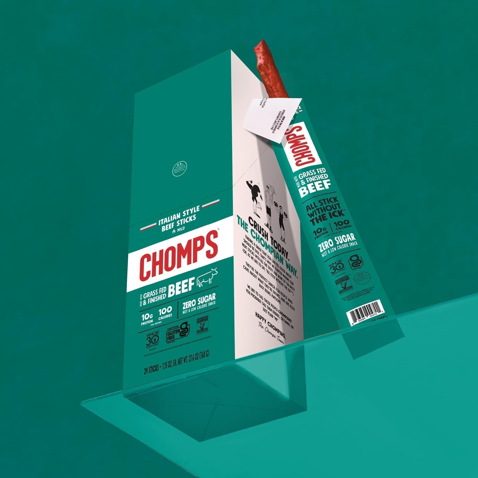 Chomps Grass-Fed Italian Beef Jerky Stick, 1.15oz - Chomps