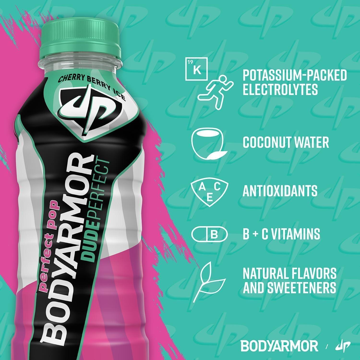 BODYARMOR Dude Perfect Cherry Berry Freeze Sports Drink, 12 fl oz, 24 Count Pack - BODYARMOR