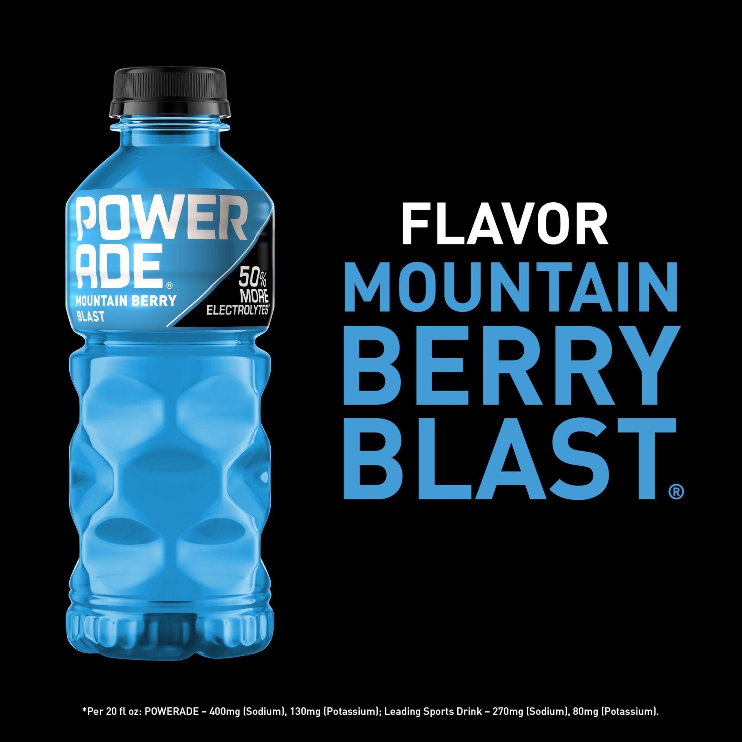 POWERADE Mountain Berry Blast Sports Drink - 20 oz Bottle (24-Pack) - Powerade