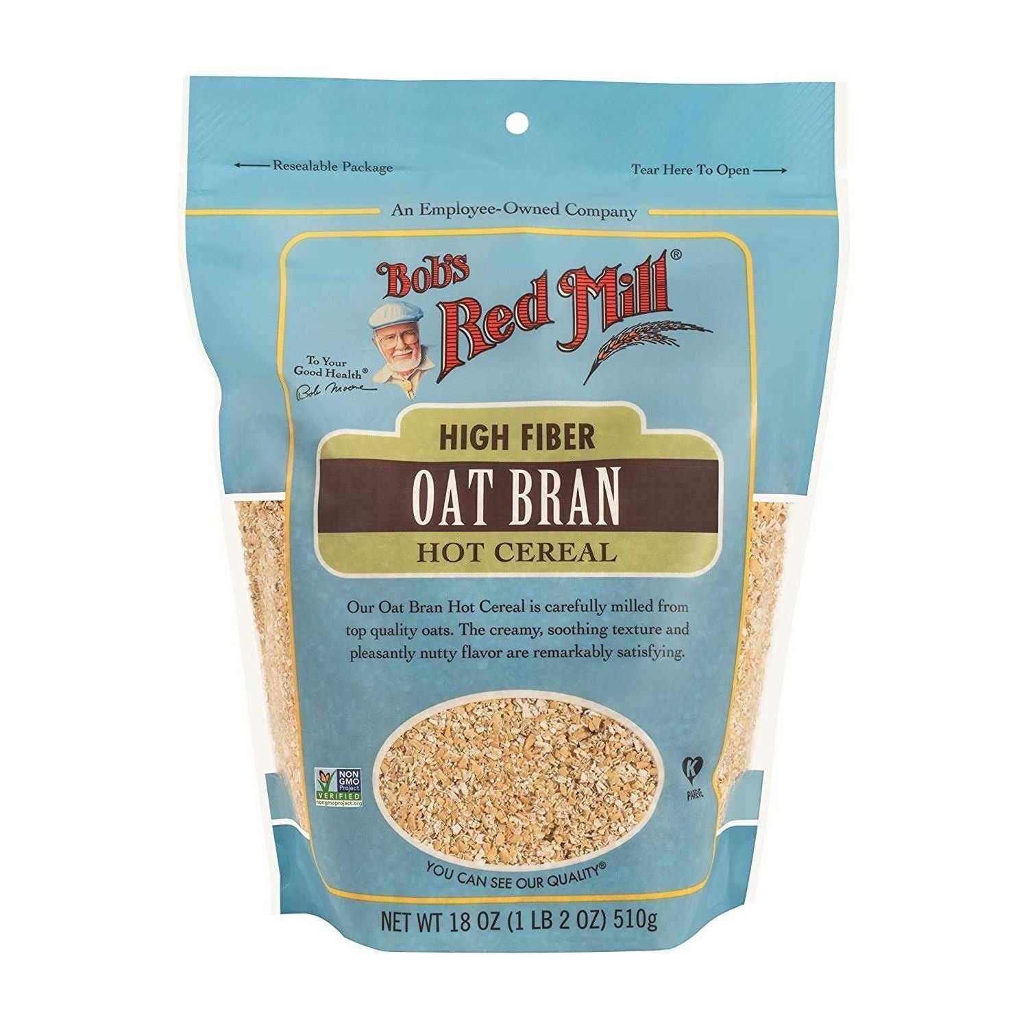 Bob's Red Mill Organic Oat Bran Hot Cereal, High-Fiber Breakfast, 18 oz (2 Pack) - Bob's Red Mill