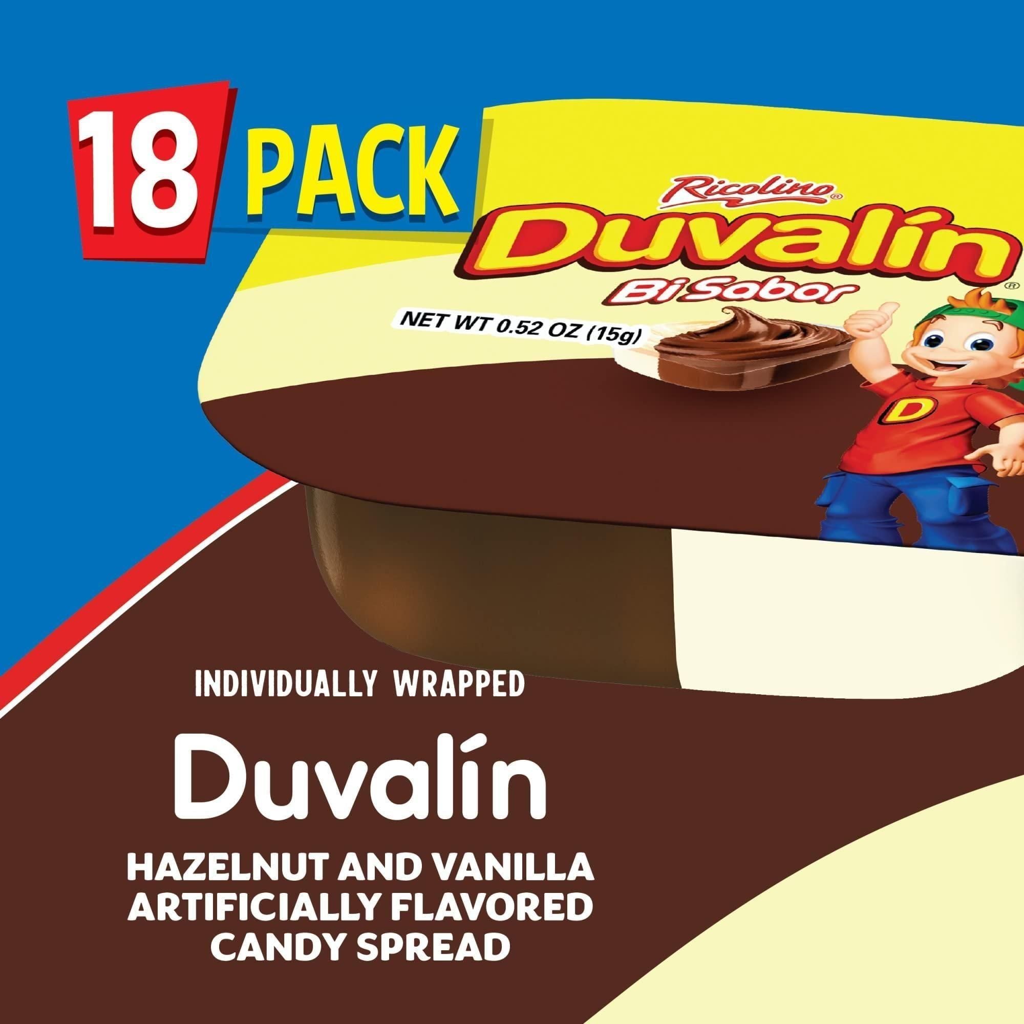 Ricolino Duvalin Hazelnut & Vanilla Creamy Delight Spread, 9.36 oz, 18 Count Box - Ricolino