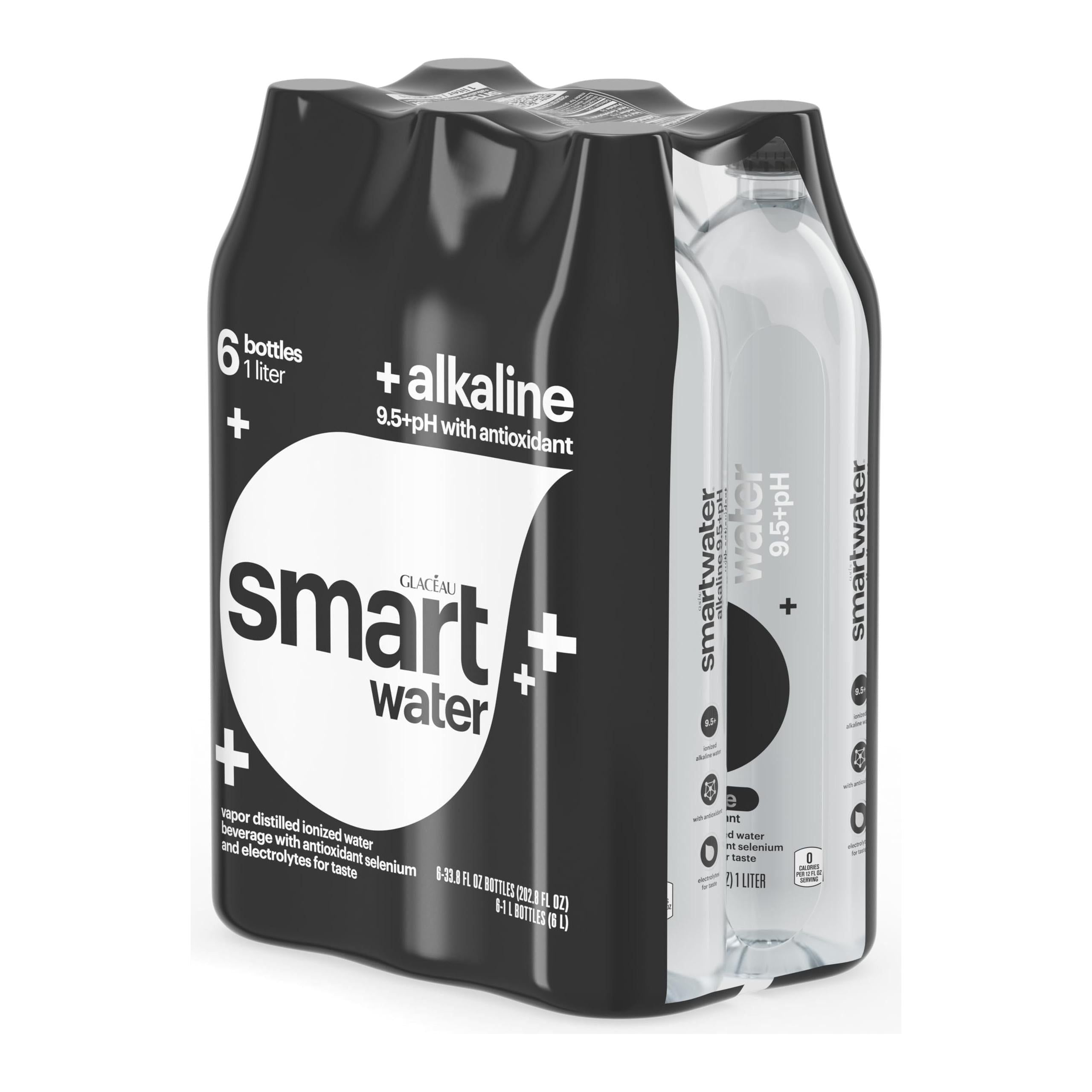 Enhanced Hydration Smartwater Alkaline with Antioxidant 1L 6-Pack - smartwater