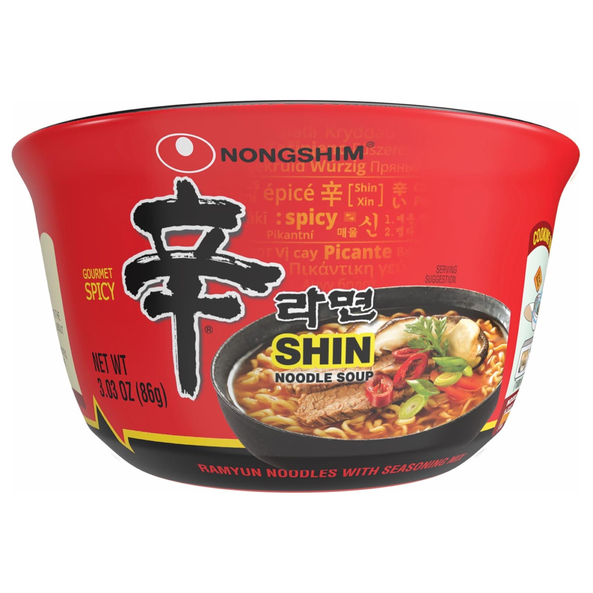 Nongshim Spicy Shin Noodle Soup Bowl, 12 Pack - Nongshim