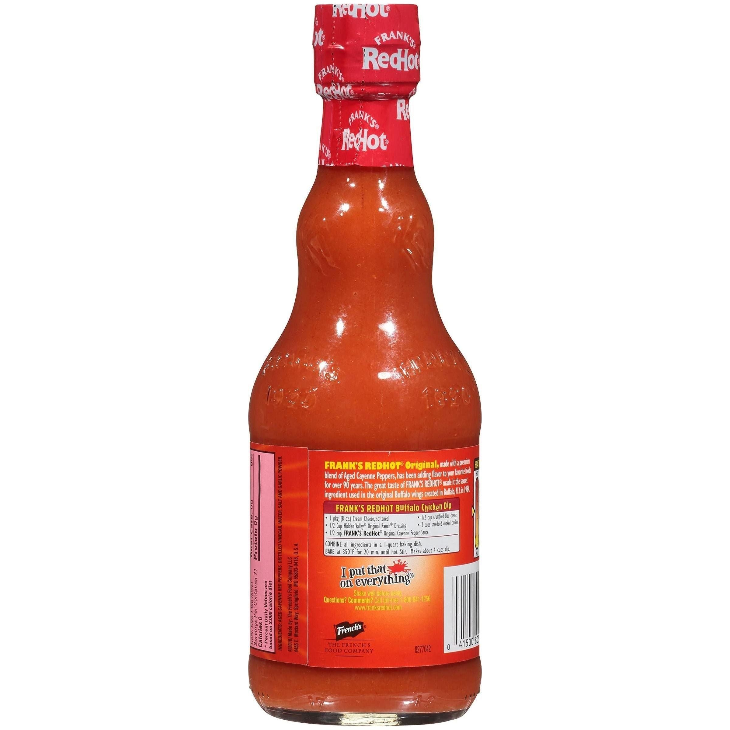Frank's RedHot Kosher Original Cayenne Pepper Hot Sauce – 12 oz Bold Flavor Bottle - Frank's