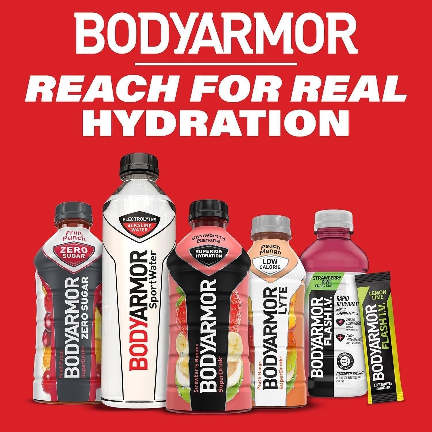 BODYARMOR LYTE Hydration Drink, Refreshing Orange Clementine, 16oz Bottles (Pack of 12) - BODYARMOR