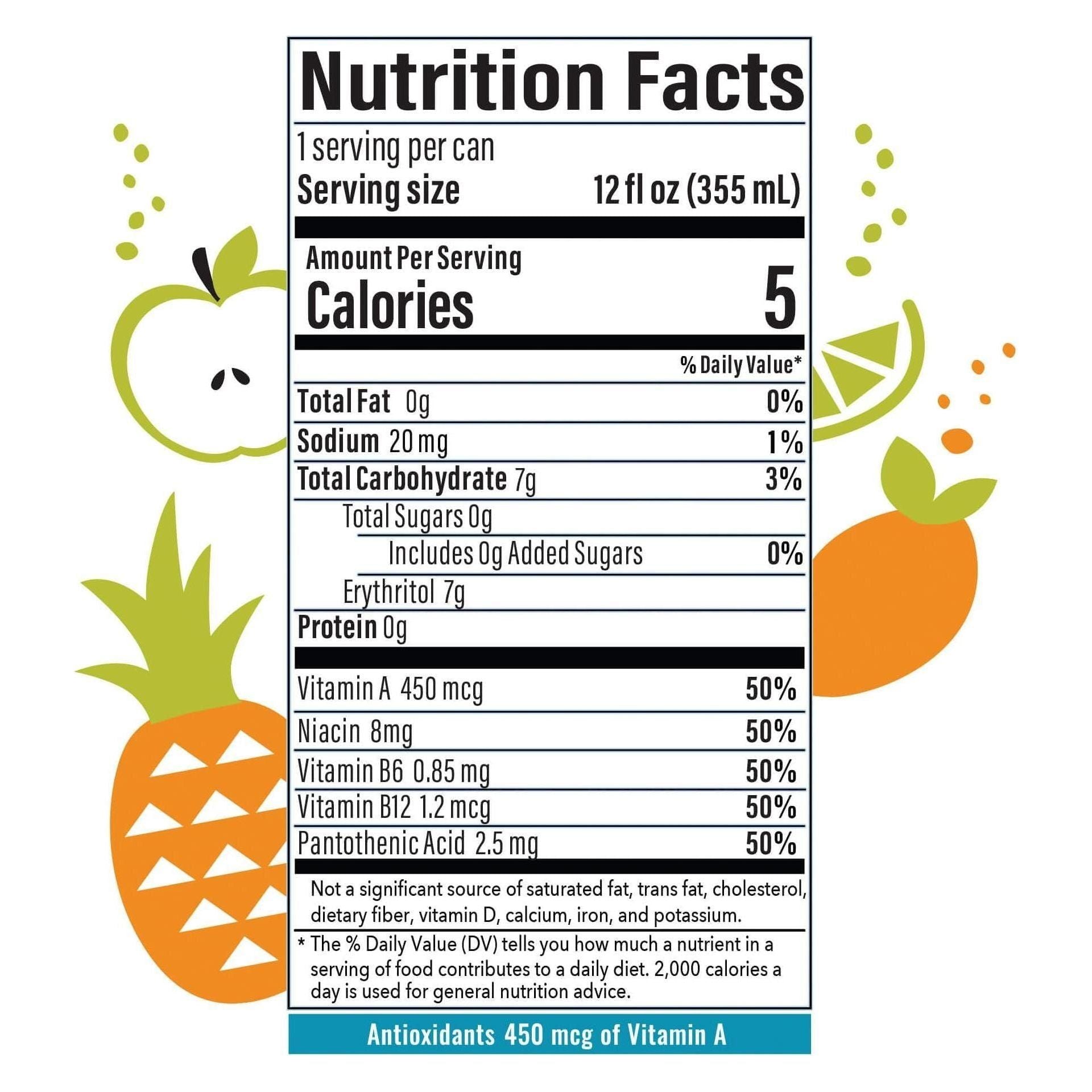 BUBBL'R tropical dream'r, Antioxidant Sparkling Water, 12 Fl Oz Cans, 12 Count - Bubbl'r