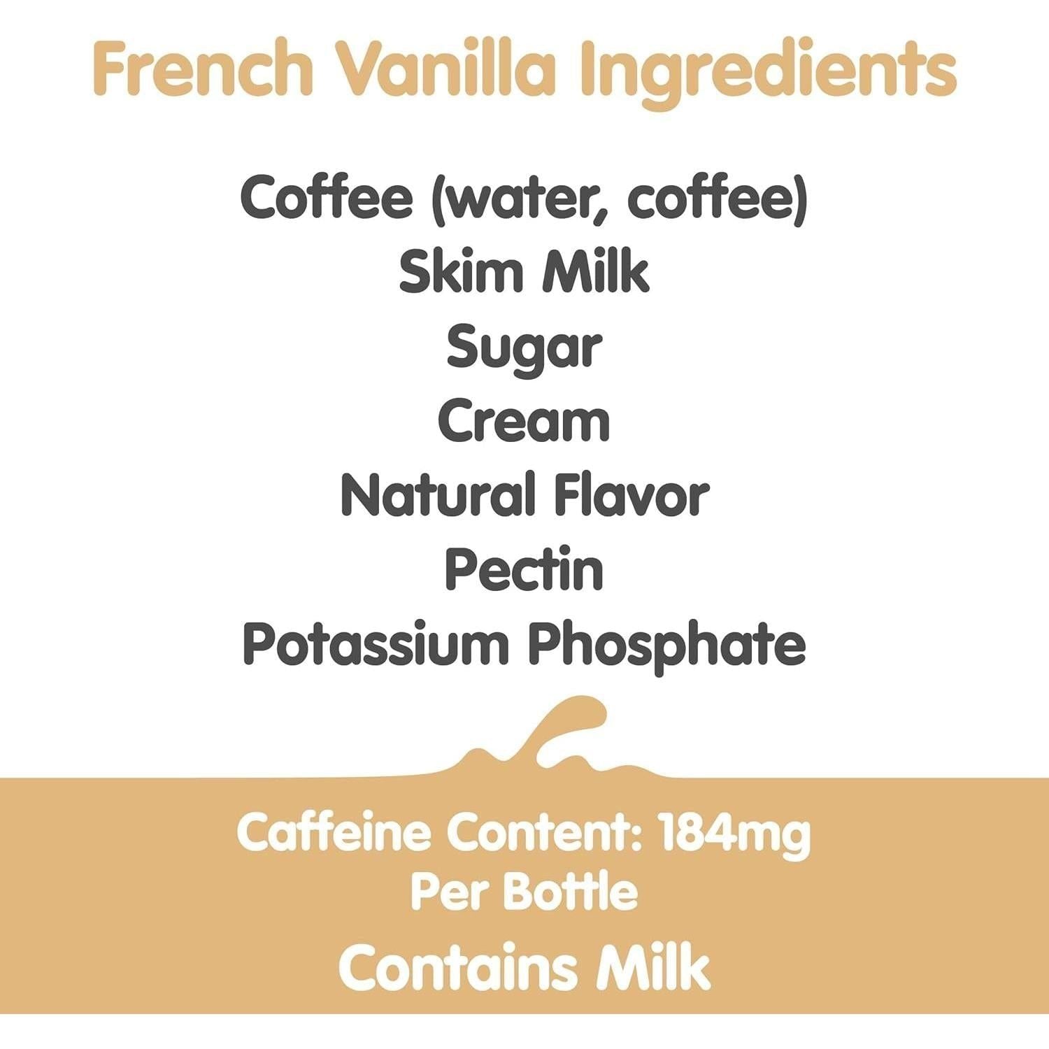 Dunkin Donuts Iced Coffee, French Vanilla, 13.7 Fluid Ounce (Pack Of 12) - Dunkin