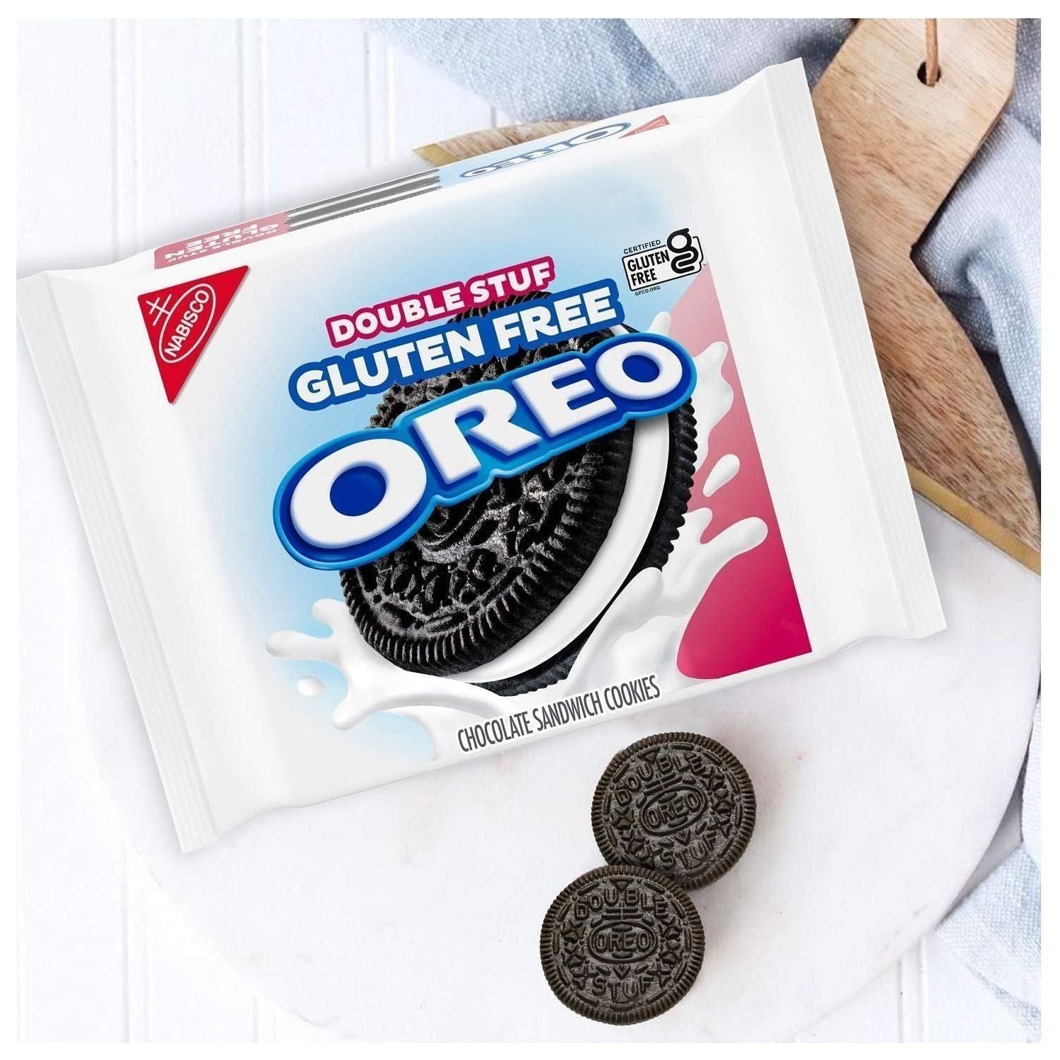 Oreo Double Stuf Gluten Free Chocolate Cream Sandwich Cookies - Bulk Pack of 3 Resealable Bags - 1403 oz Each - Total 42.09 oz - Perfect Healthy Treats for Kids - Oreo