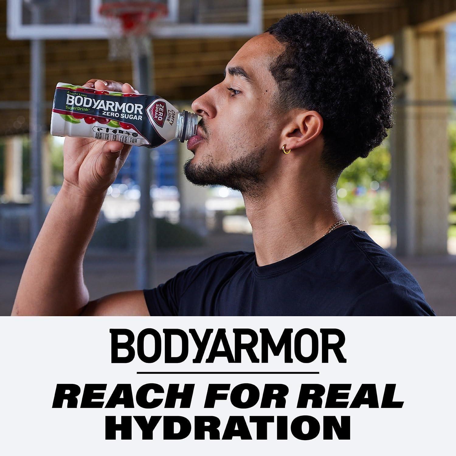 BODYARMOR ZERO Sugar Cherry Lime - Guilt-Free Hydration Sports Drink with Potassium Electrolytes, Antioxidants, and B-vitamins, 16 fl oz (12-pack) - BODYARMOR