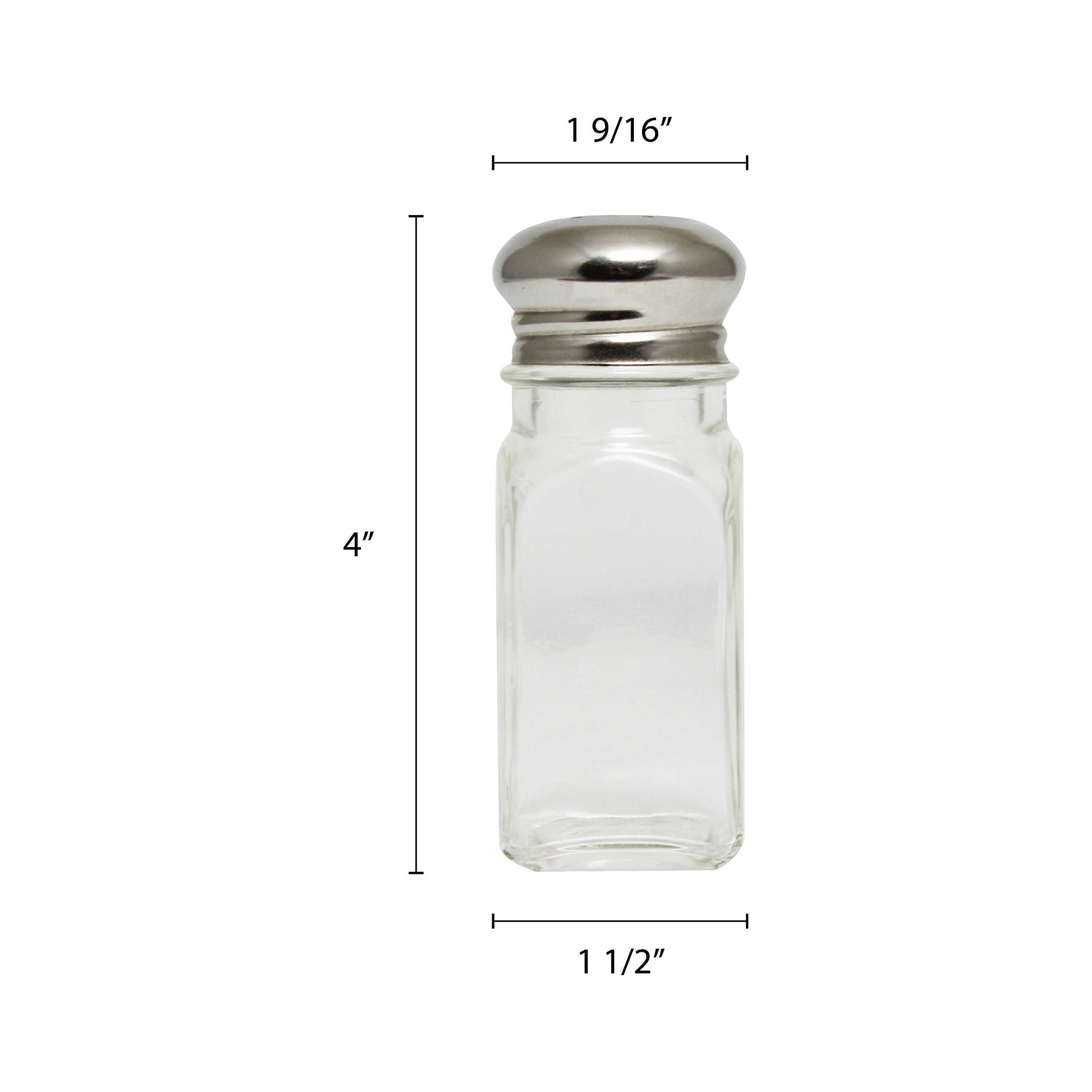 Excellante 2 oz square shaker / stainless steel mushroom cap - 12 Pack - Excelllante