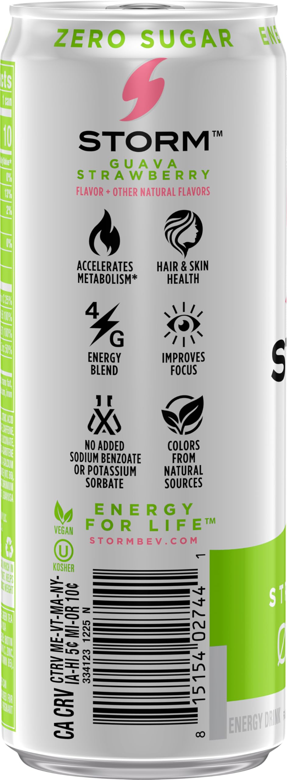 STORM Guava Strawberry Energy Drink, 12 fl oz, 12 Pack