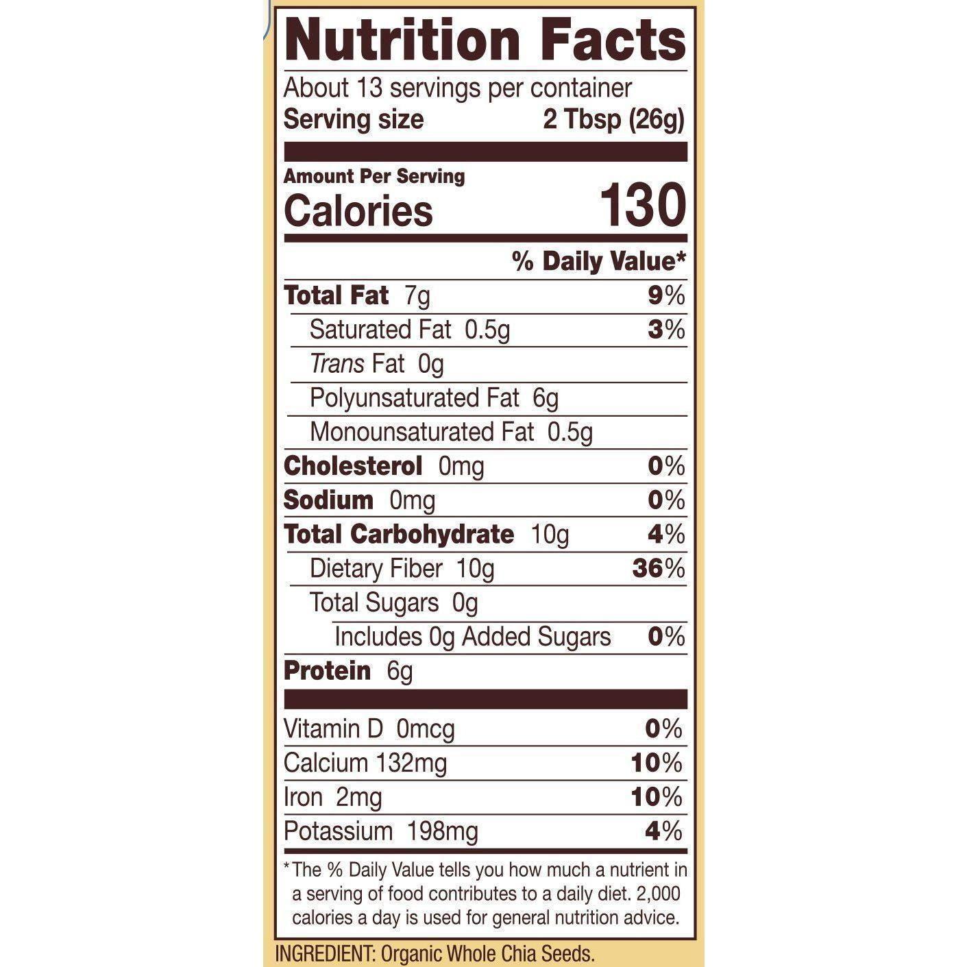 Bob's Red Mill Organic Chia Seeds, 12 Oz, (US) - High-Fiber, Omega-3 Rich Superfood - Bob's Red Mill