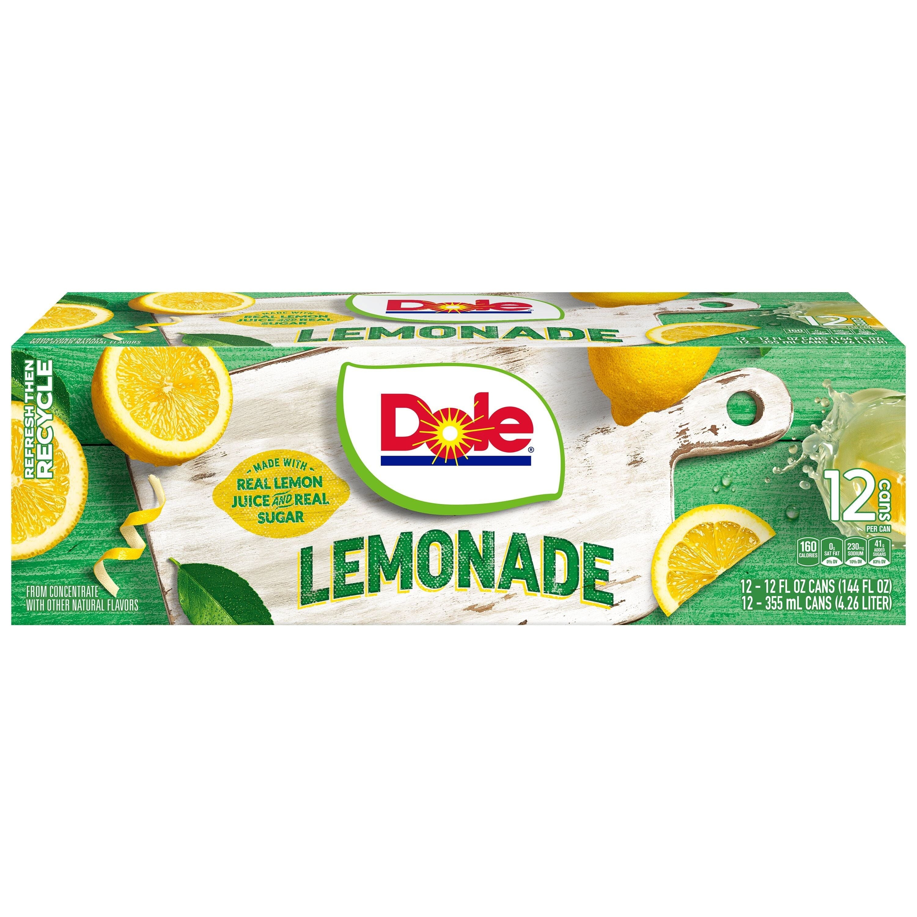 Dole Lemonade Juice Drink, 12 fl oz 12 Pack Cans - Dole