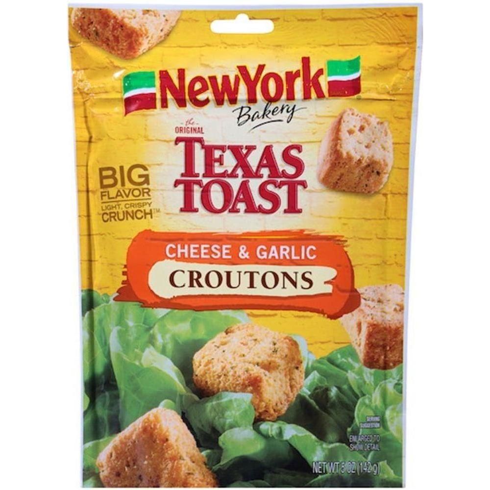New York Bakery Cheese & Garlic Texas Toast Croutons - 5 oz Bag, Pack of 12 - New York Bakery