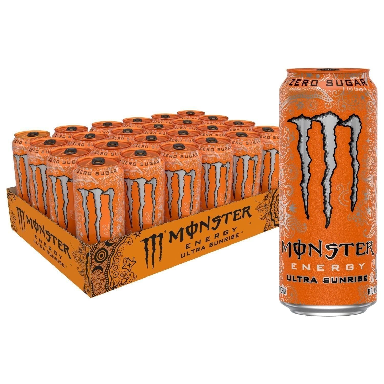 Monster Ultra Sunrise Sugar-Free Energy Drink - 24 Cans (16 fl oz Each) - Monster Energy